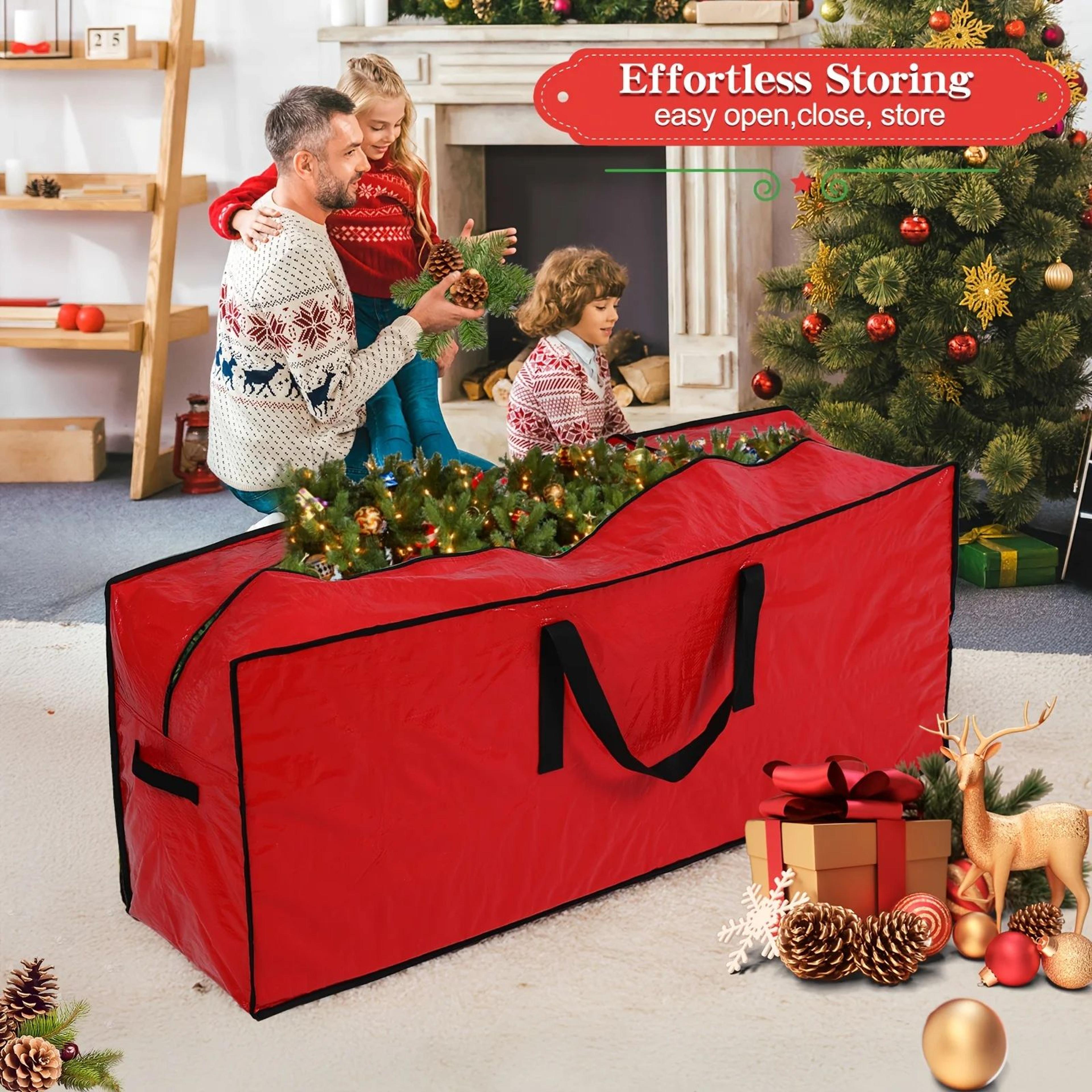9 Ft Christmas Tree Storage Bag  Waterproof PVC Holiday Tree Organizer With Reinforced Handles Dual 3