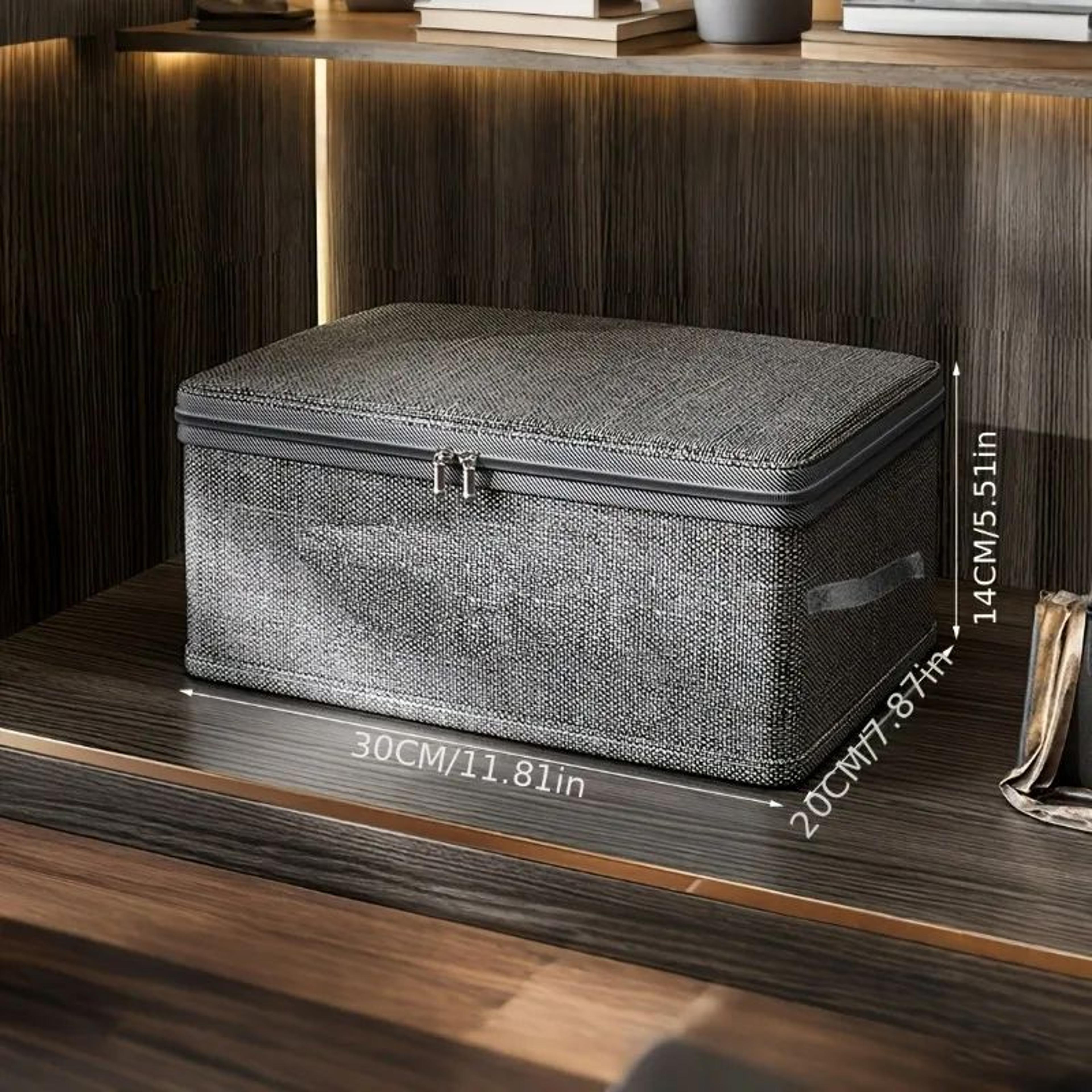 Stackable Fabric Storage Boxes  Foldable Polyester Organizer Bins With Lids  Handles For Clothes Cl 6