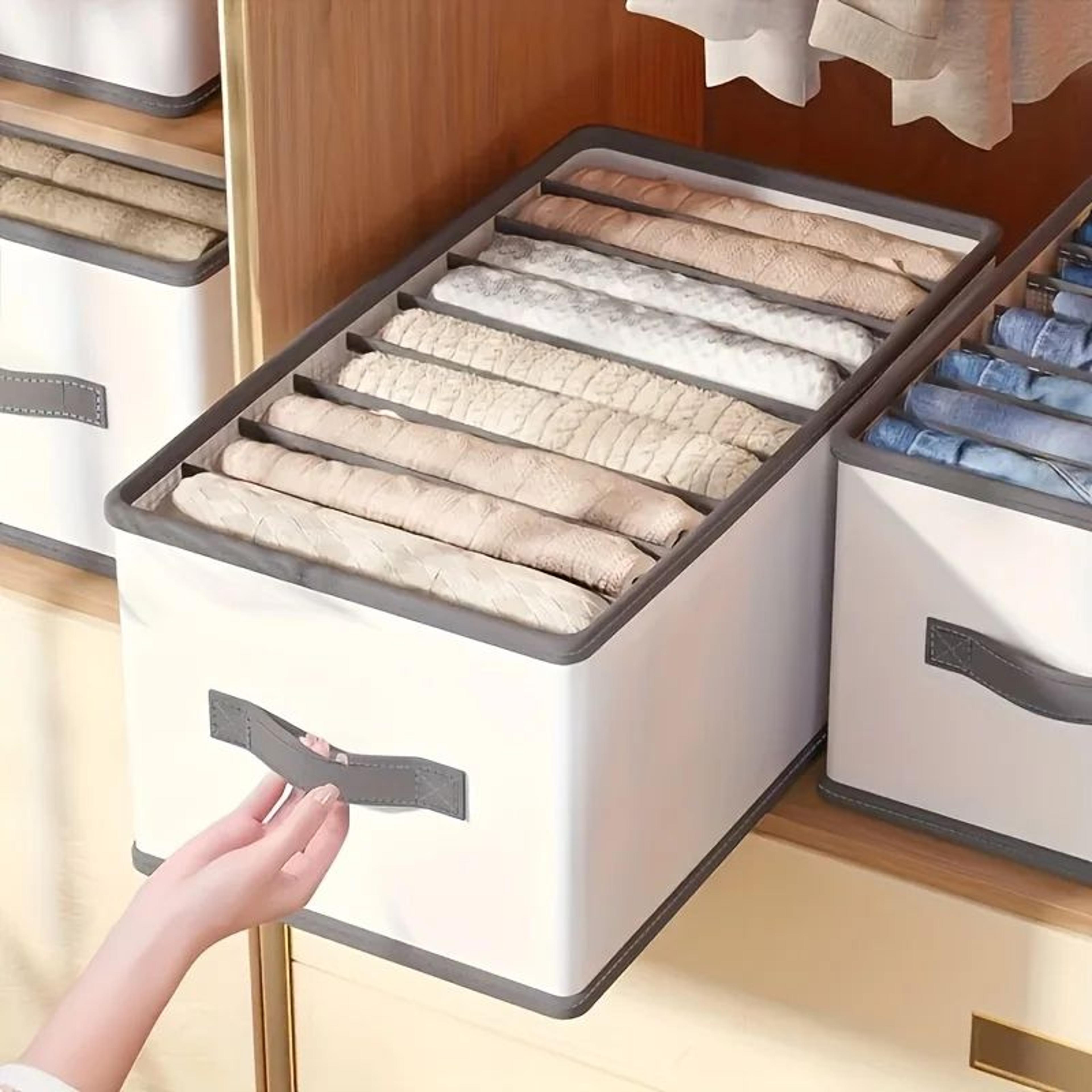 Foldable Fabric Drawer Organizer  MultiCompartment Clothes Storage Box With Handles For Closet Pant 4