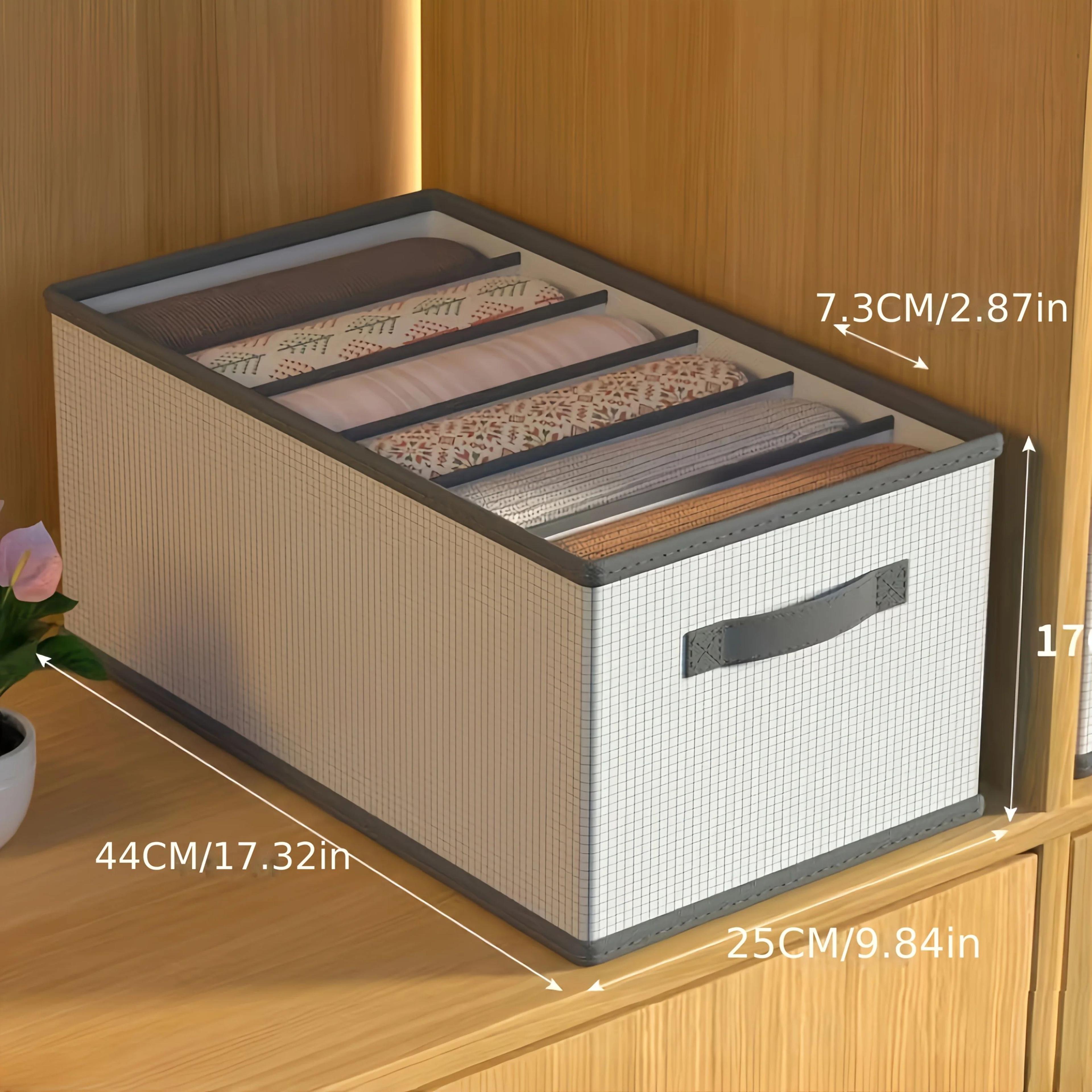 Foldable Fabric Drawer Organizer  MultiCompartment Clothes Storage Box With Handles For Closet Pant 7