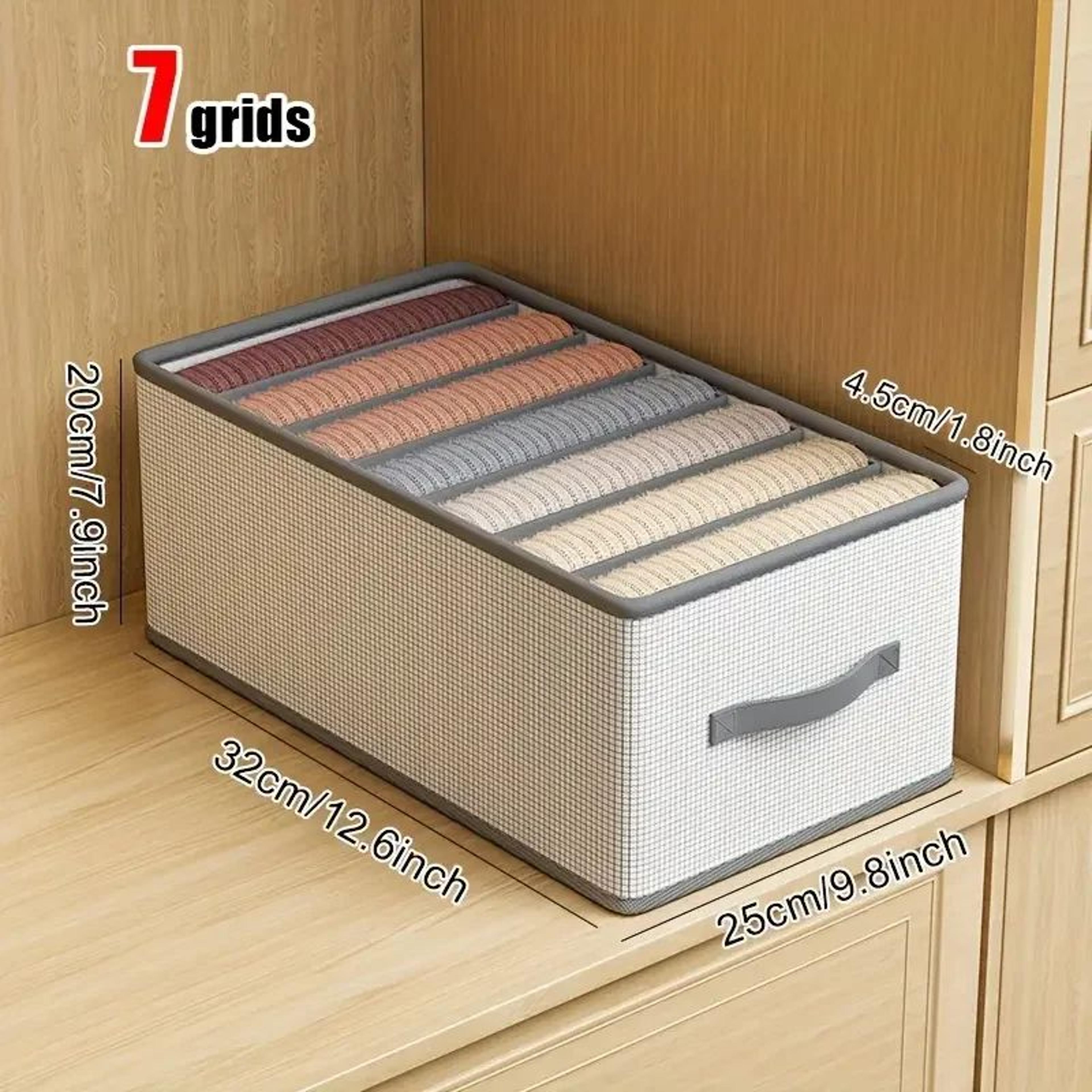 Foldable Fabric Drawer Organizer  MultiCompartment Clothes Storage Box With Handles For Closet Pant 8