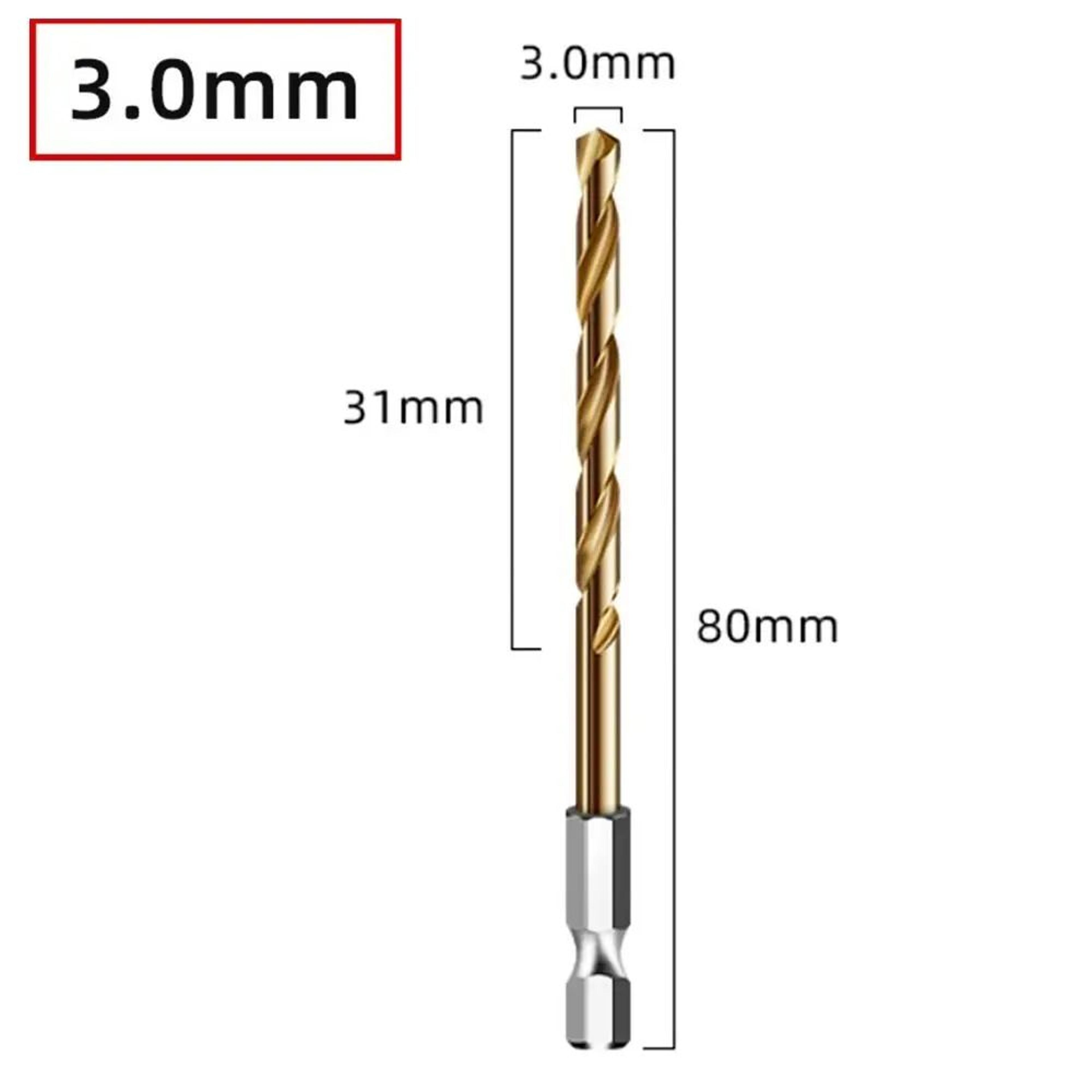 HSS Titanium Coated Twist Drill Bit  14 In Hex Shank Quick Change Power Tool For Wood Plastic Alumi 9