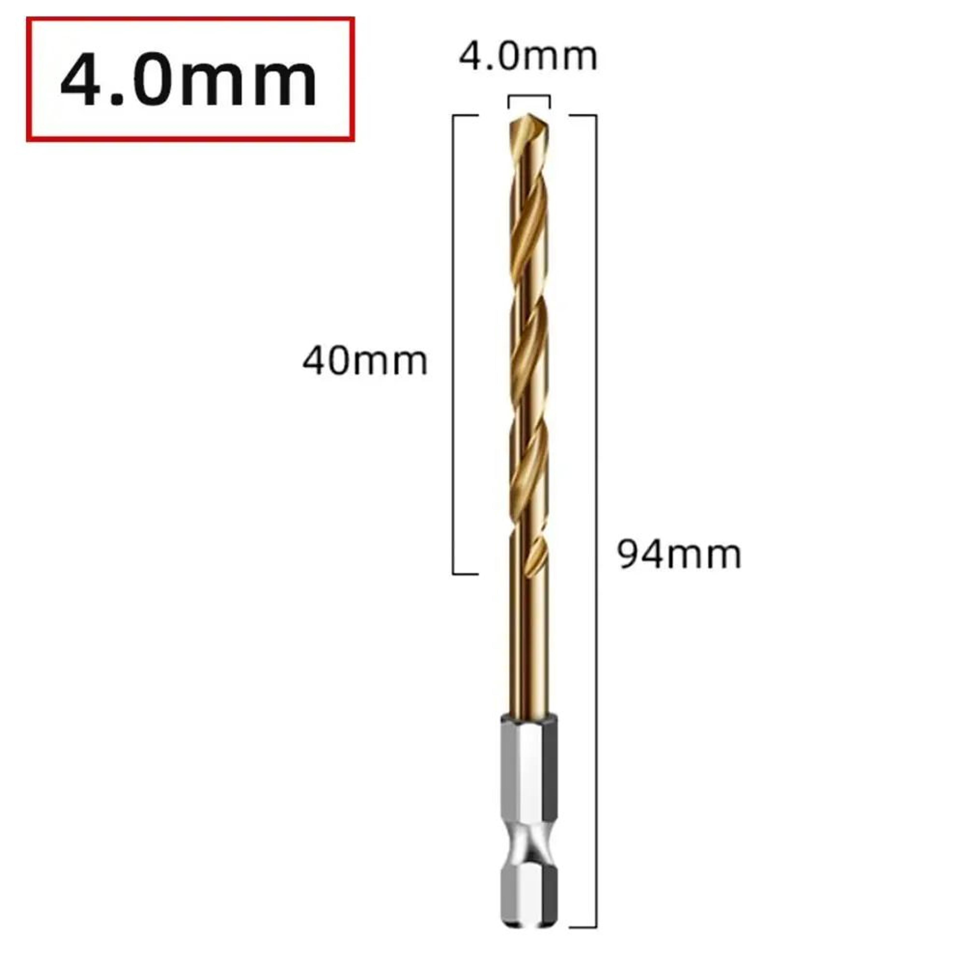 HSS Titanium Coated Twist Drill Bit  14 In Hex Shank Quick Change Power Tool For Wood Plastic Alumi 12