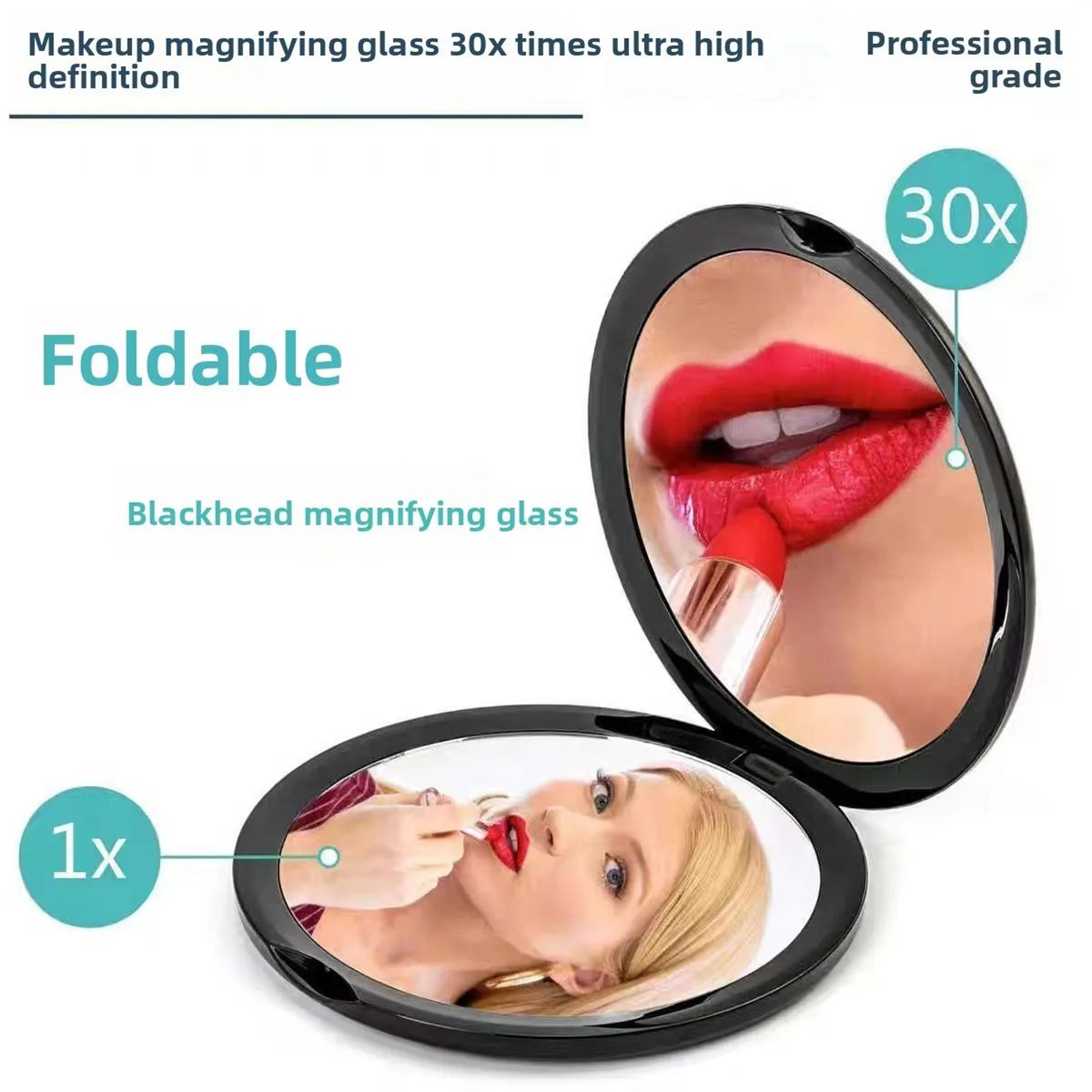 3.94in compact magnifying mirror – 10x 20x 30x acrylic pocket mirror for makeup, grooming, travel & detail viewing