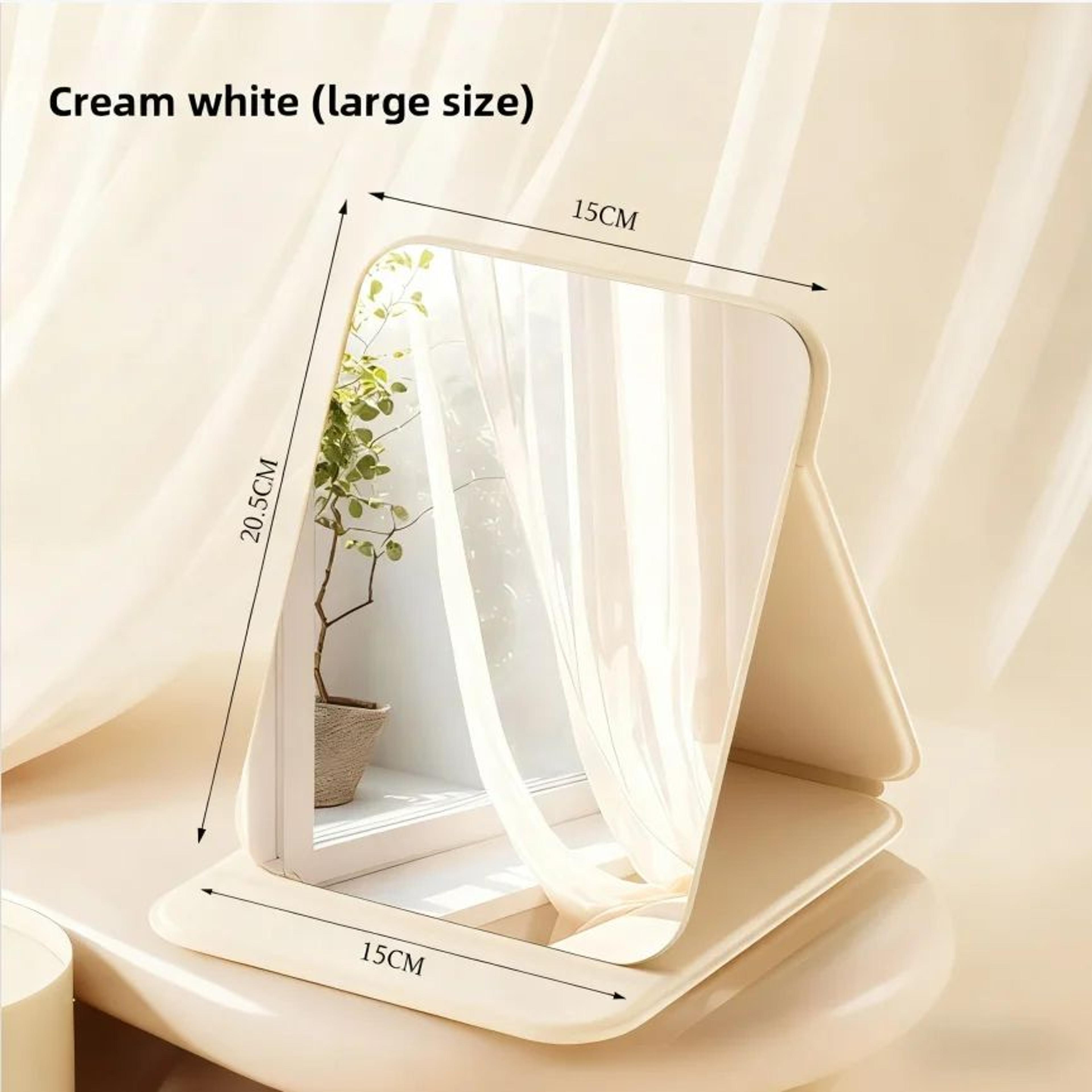 Portable Folding Makeup Mirror  Compact Desktop Vanity Mirror With Storage For Dorm Home Travel  Da 1