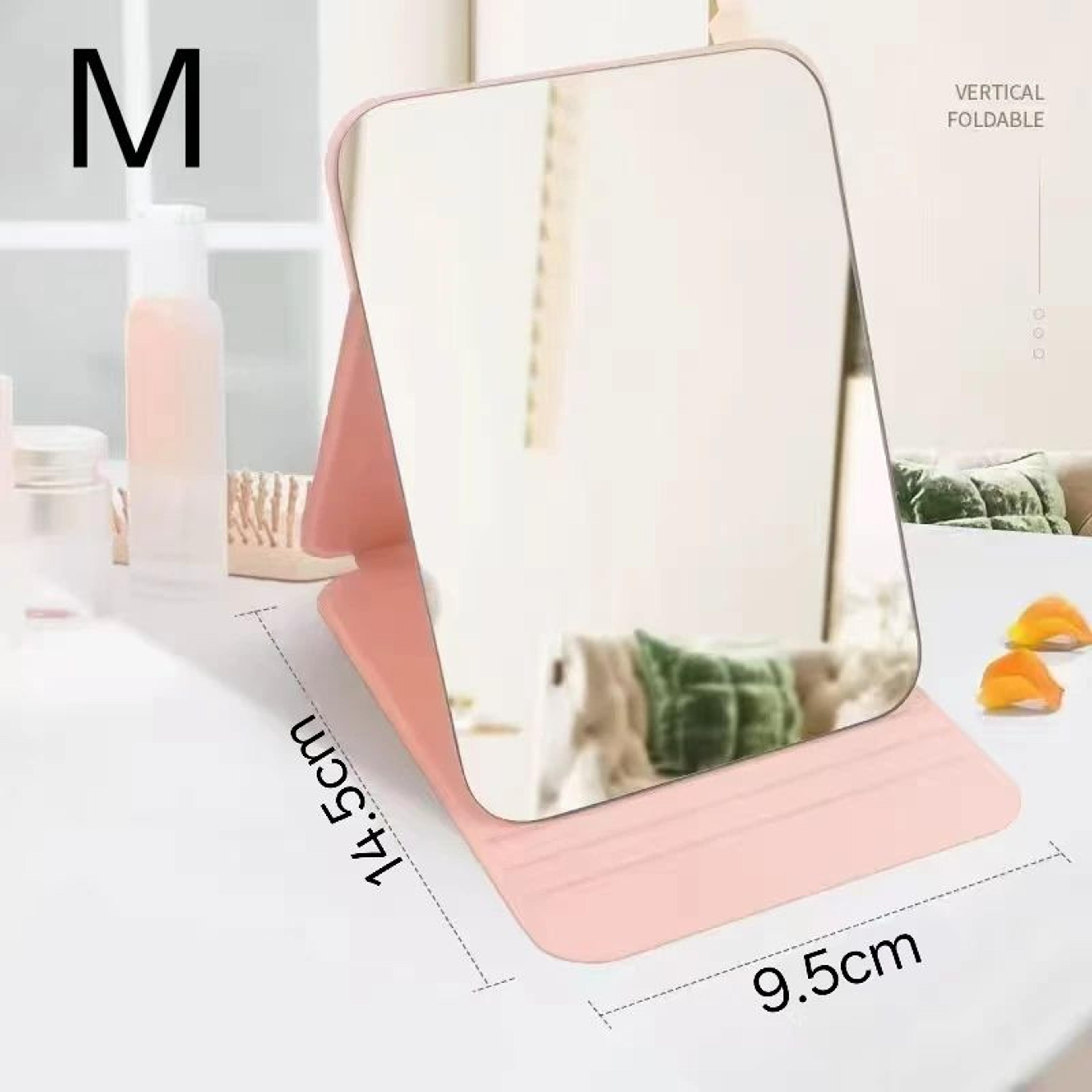 Portable Folding Makeup Mirror  Compact Desktop Vanity Mirror With Storage For Dorm Home Travel  Da 7