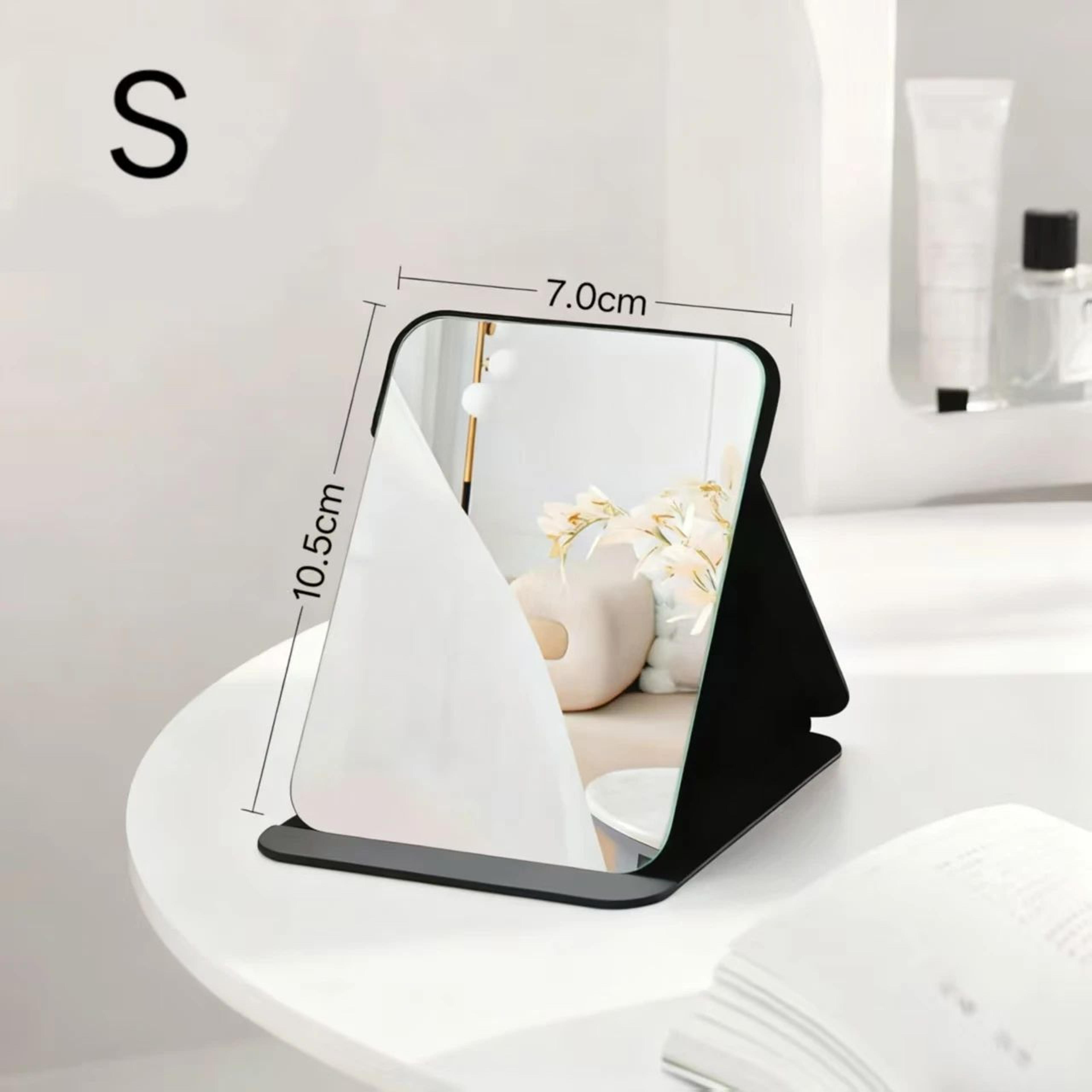 Portable Folding Makeup Mirror  Compact Desktop Vanity Mirror With Storage For Dorm Home Travel  Da 16