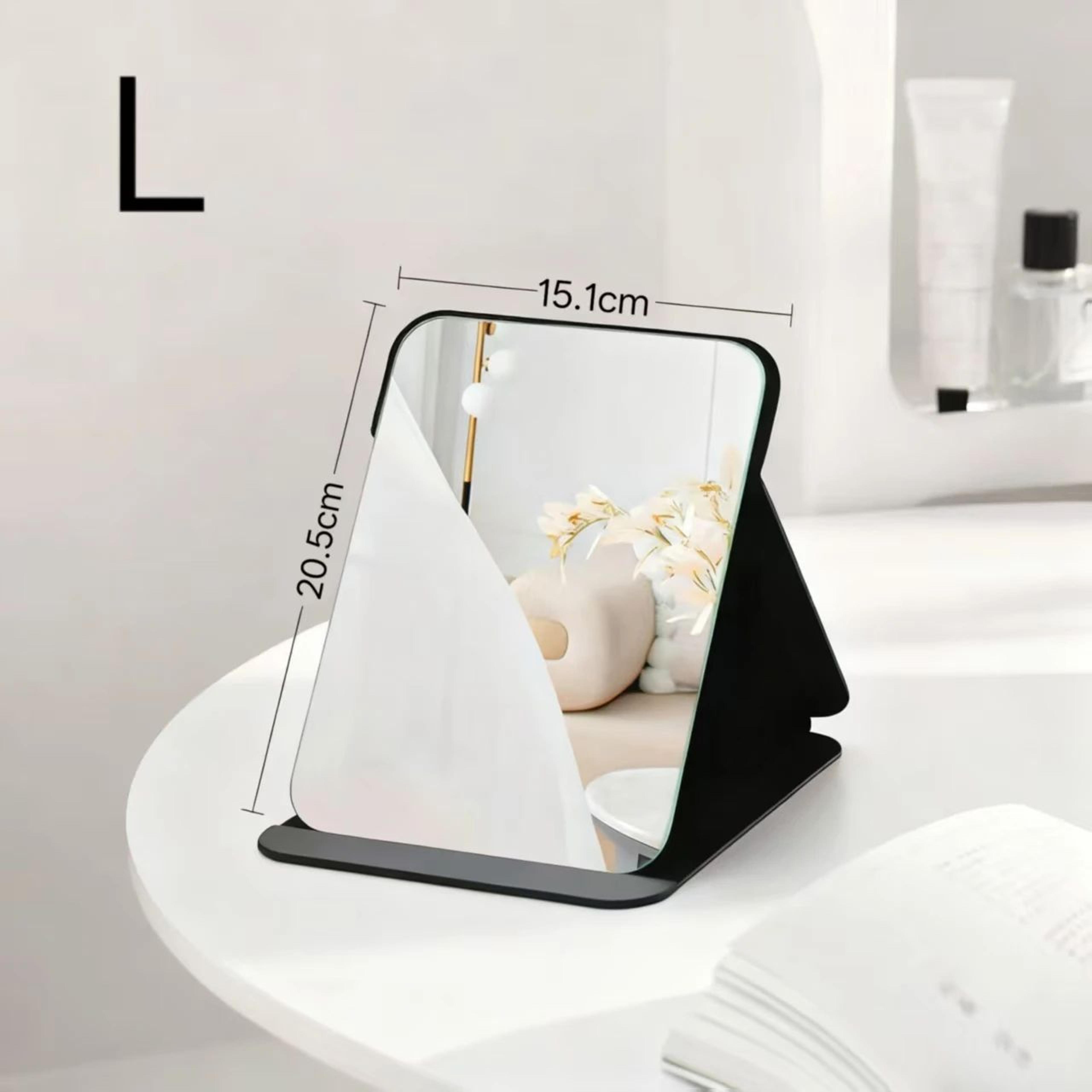 Portable Folding Makeup Mirror  Compact Desktop Vanity Mirror With Storage For Dorm Home Travel  Da 14