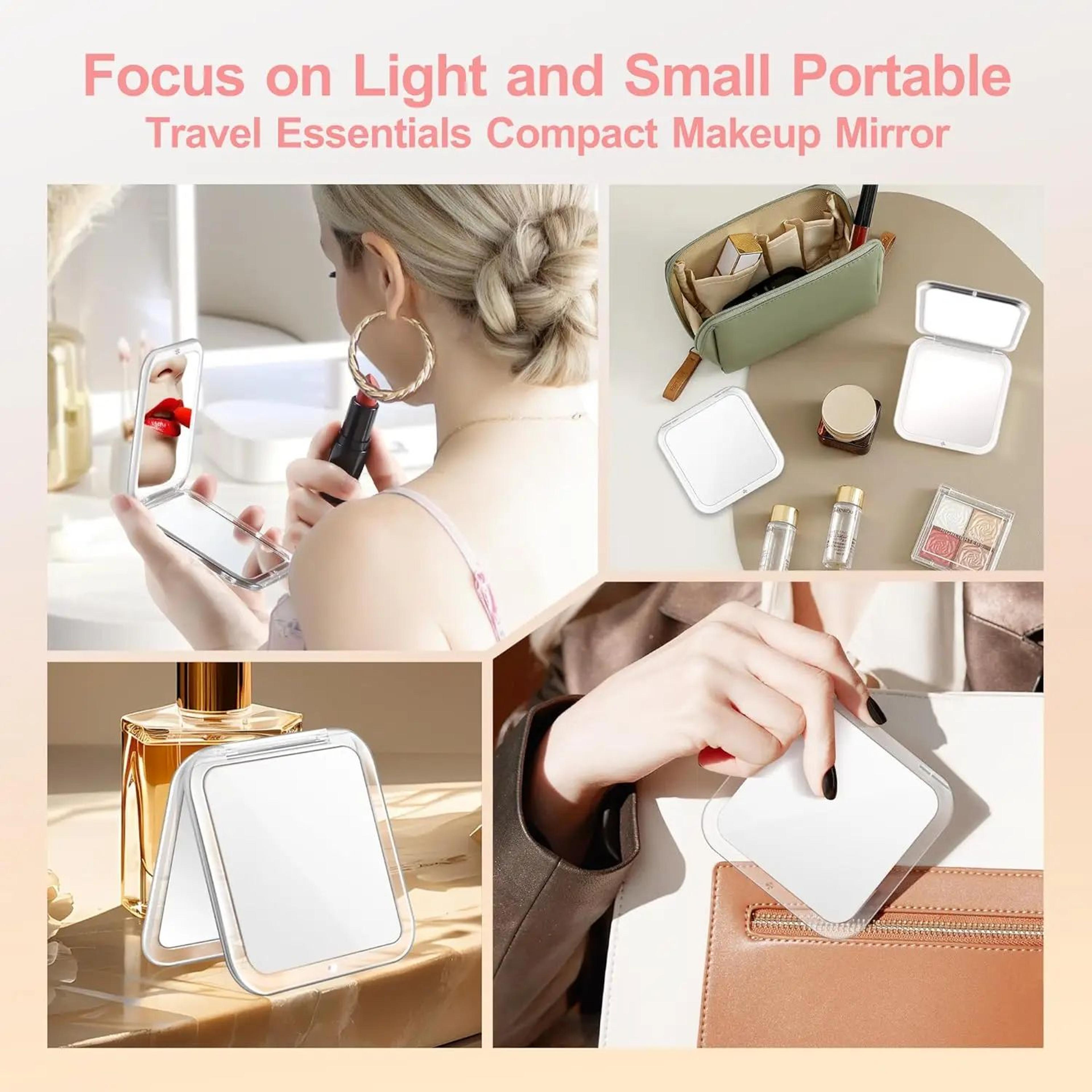 Compact 30X Magnifying Makeup Mirror  DoubleSided 1X Folding Travel Cosmetic Mirror With Tweezers F 2