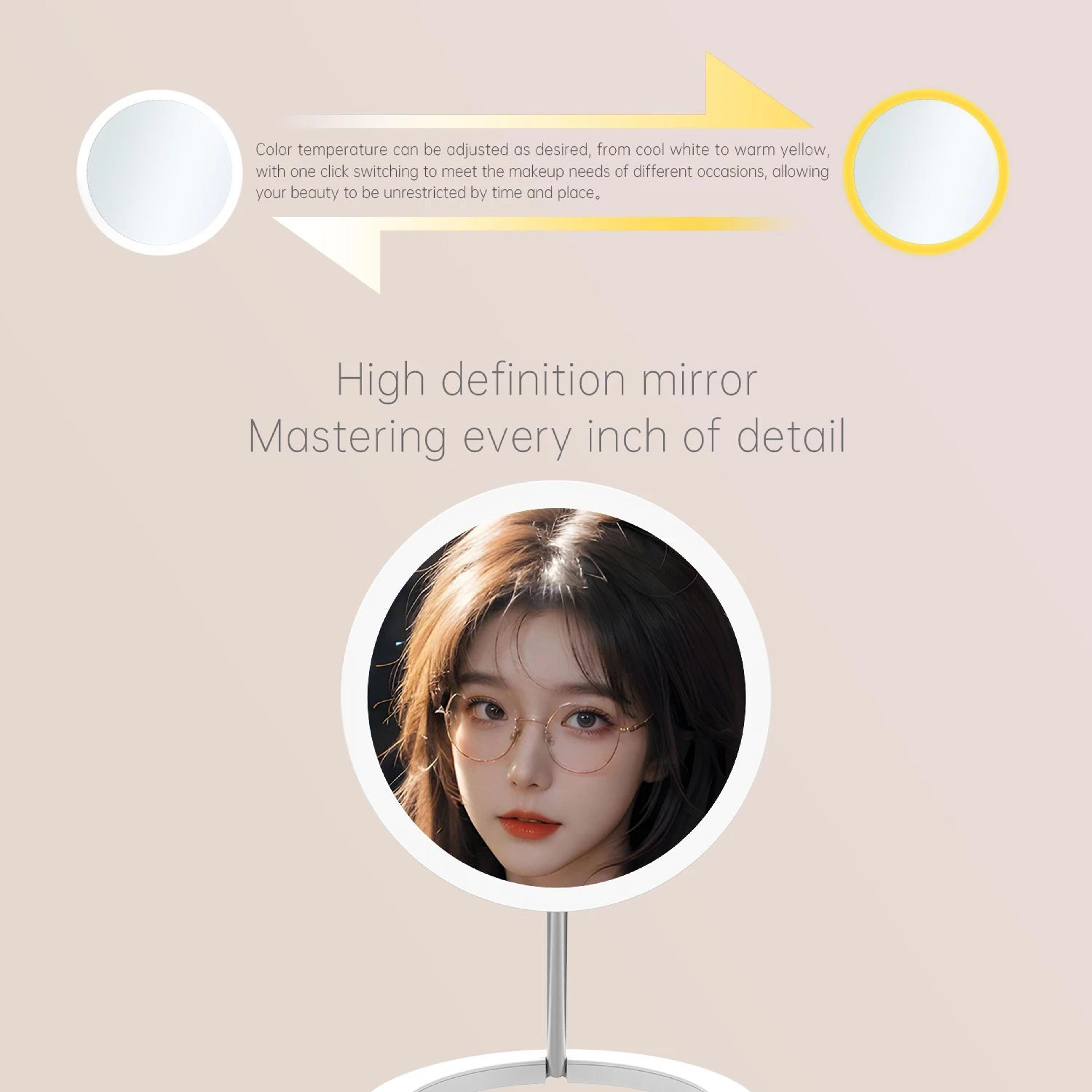 LED Folding Travel Makeup Mirror  3 Color Touch Light Adjustable Portable Vanity Mirror For Makeup  1