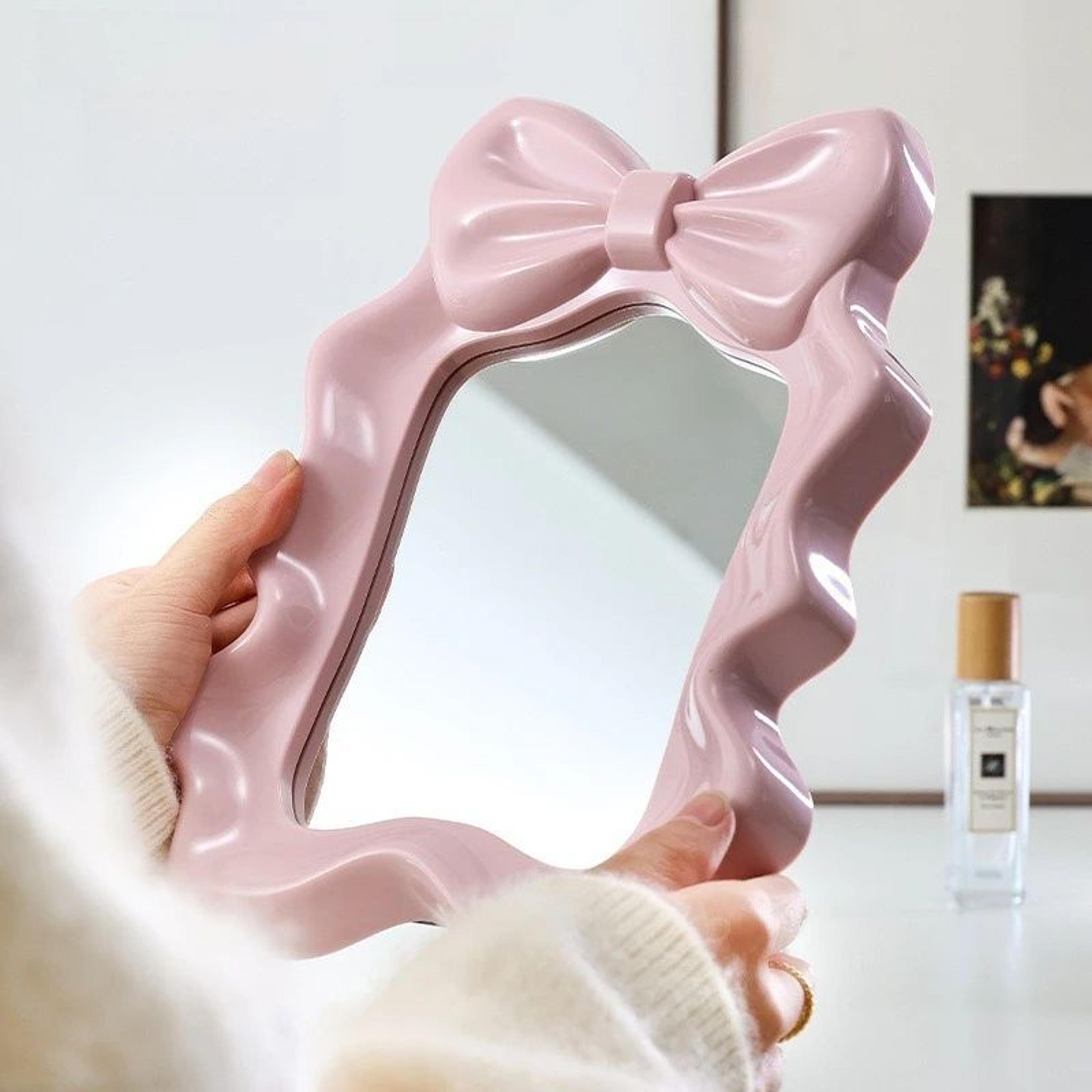 Butterfly Knot Desktop Makeup Mirror  SingleSided Vanity Mirror For Dorm Room Bedroom Dressing Tabl 0