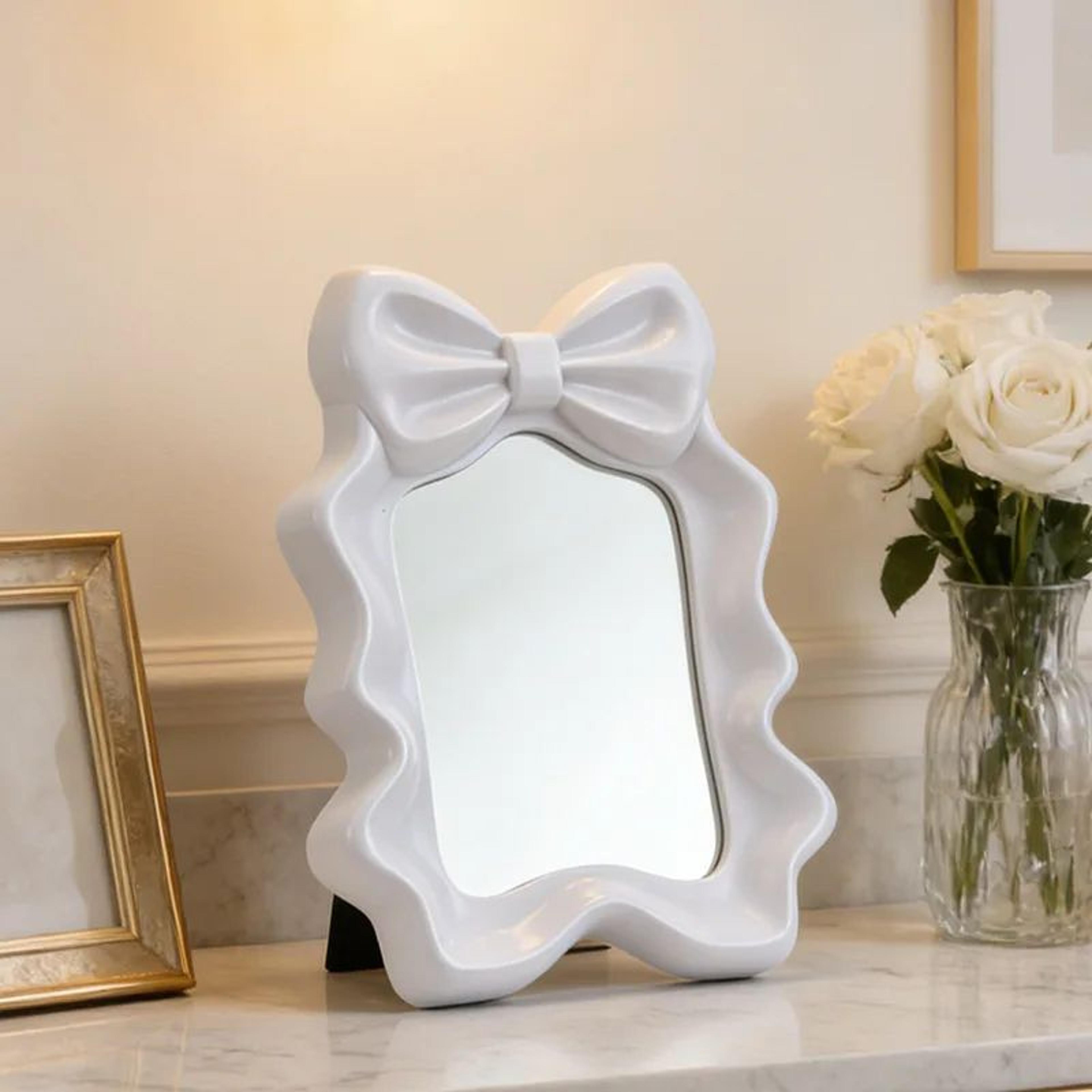 Butterfly Knot Desktop Makeup Mirror  SingleSided Vanity Mirror For Dorm Room Bedroom Dressing Tabl 8