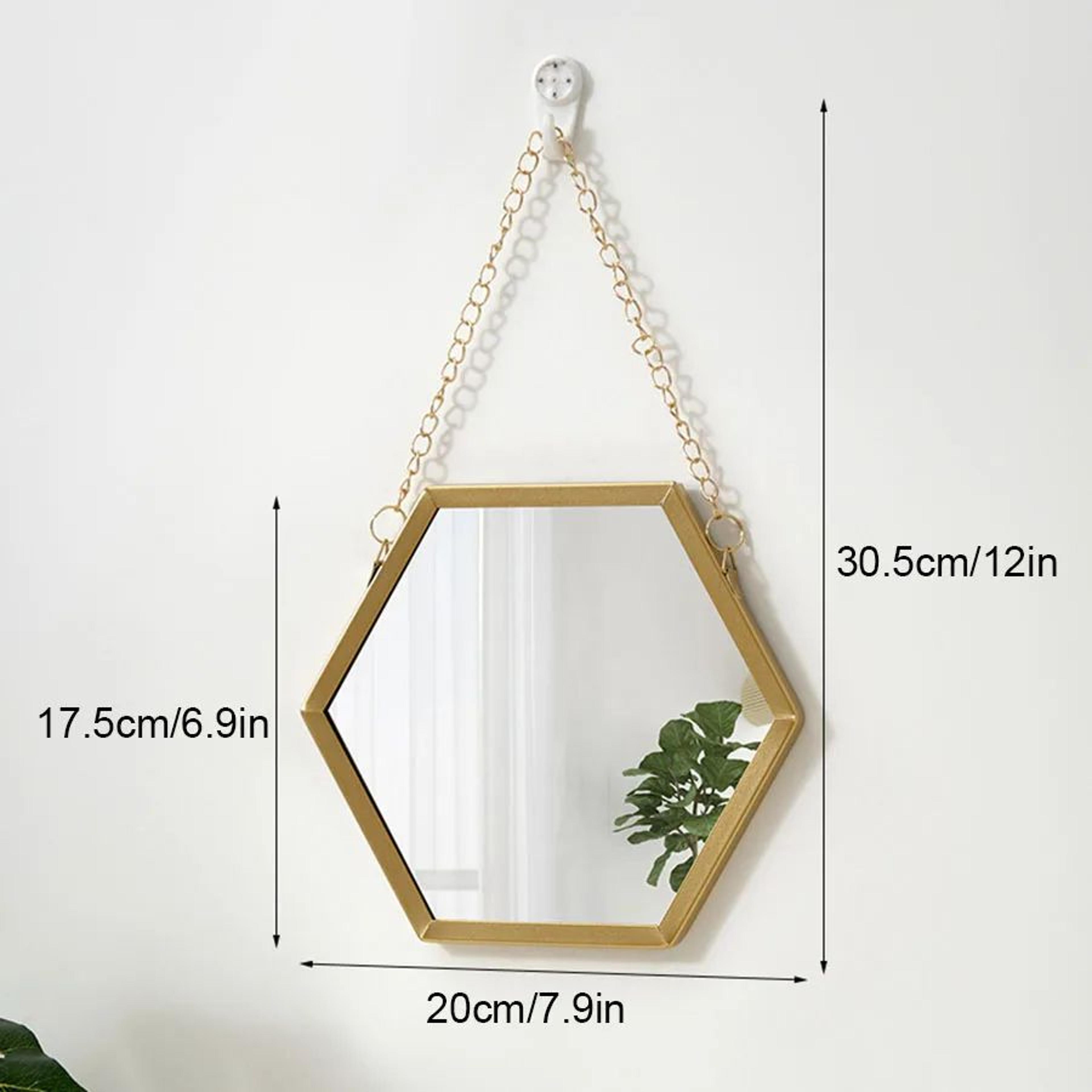 Iron Hexagonal Wall Mounted Mirror  Framed Glass Decorative Vanity Mirror For Bathroom Living Room  2