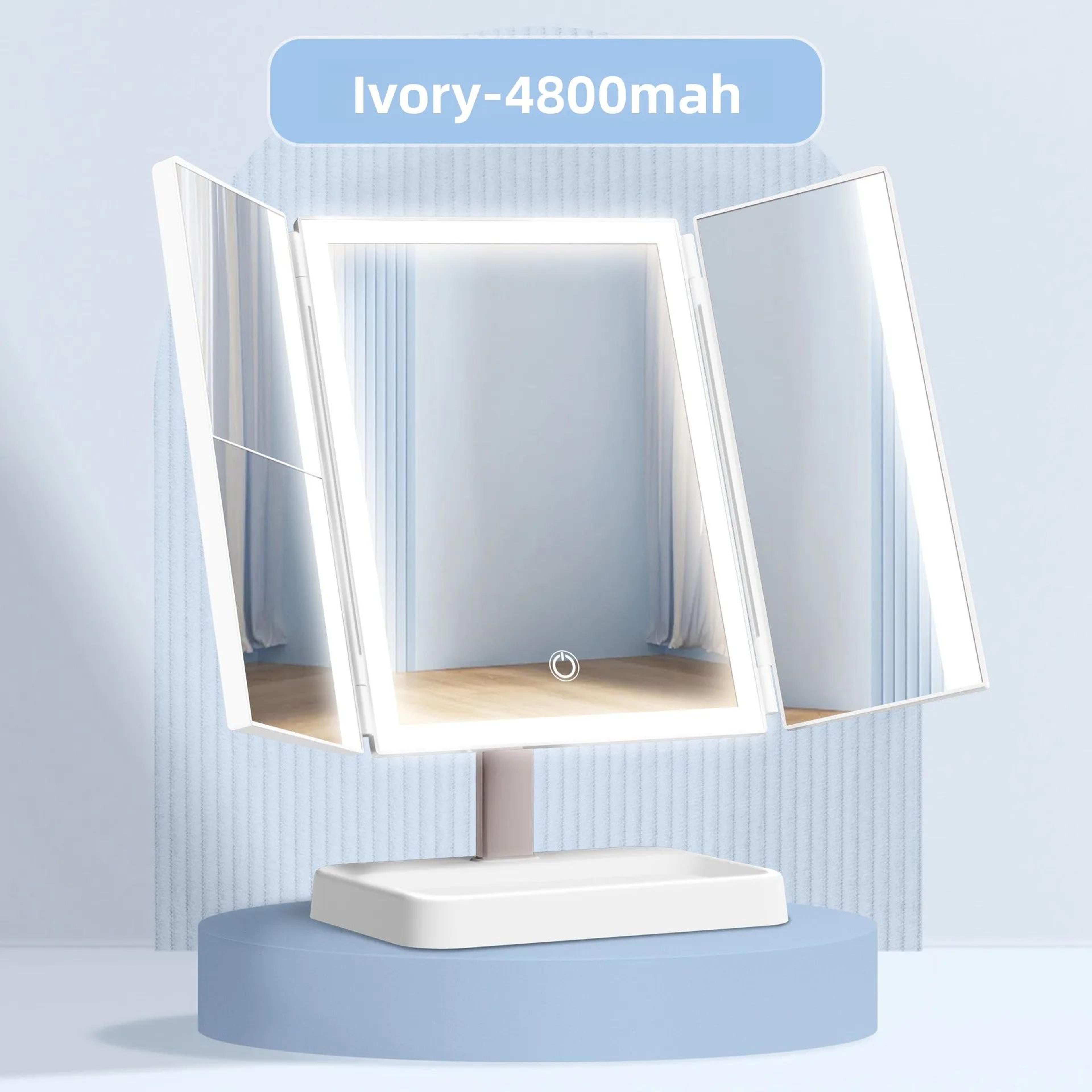 Round LED Makeup Vanity Mirror  Lighted Desktop Beauty Mirror For Makeup Skincare Bathroom  Dressin 8
