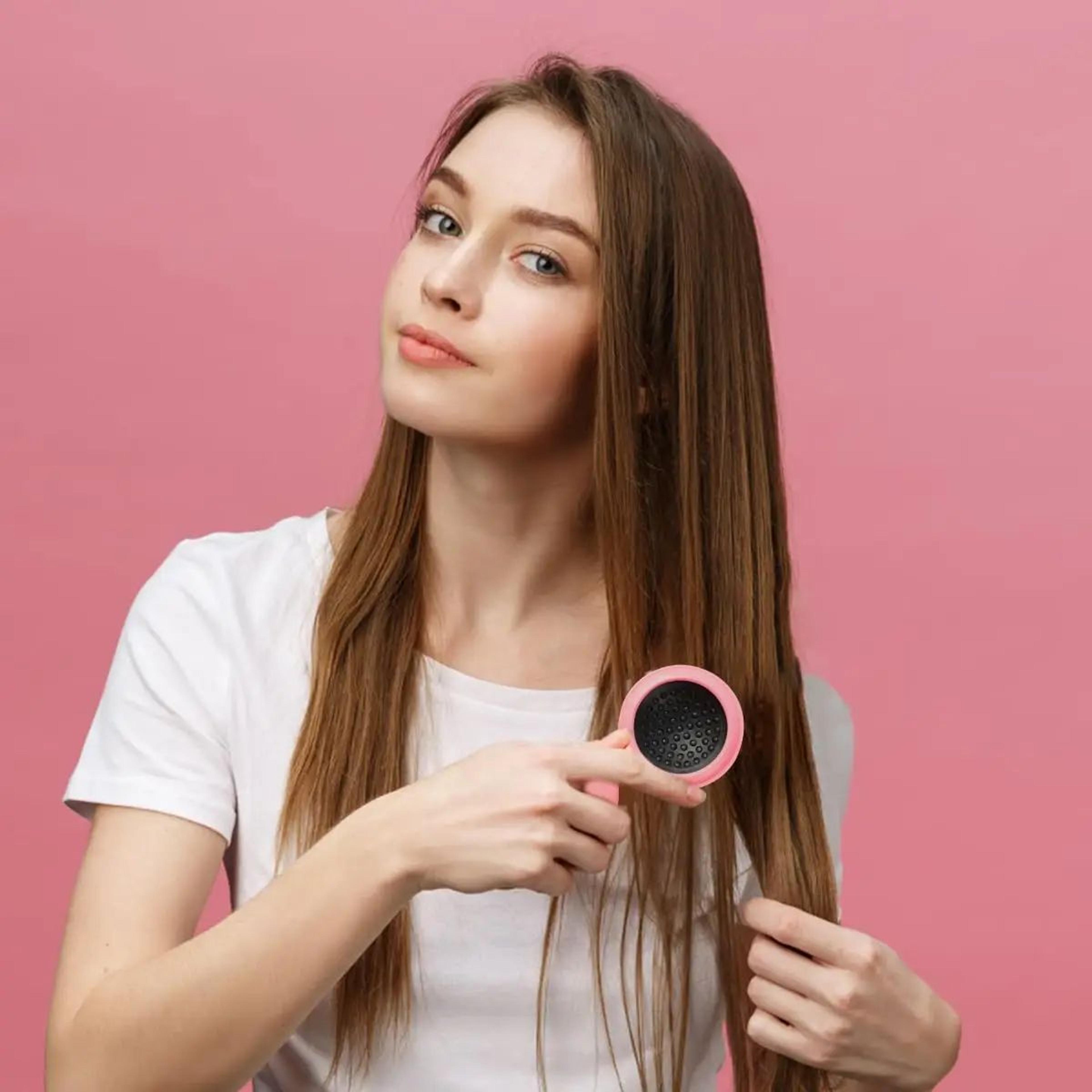 Mini Folding Travel Hair Brush With Mirror  236 In Round Pocket Air Cushion Comb For Women Girls Ha 3