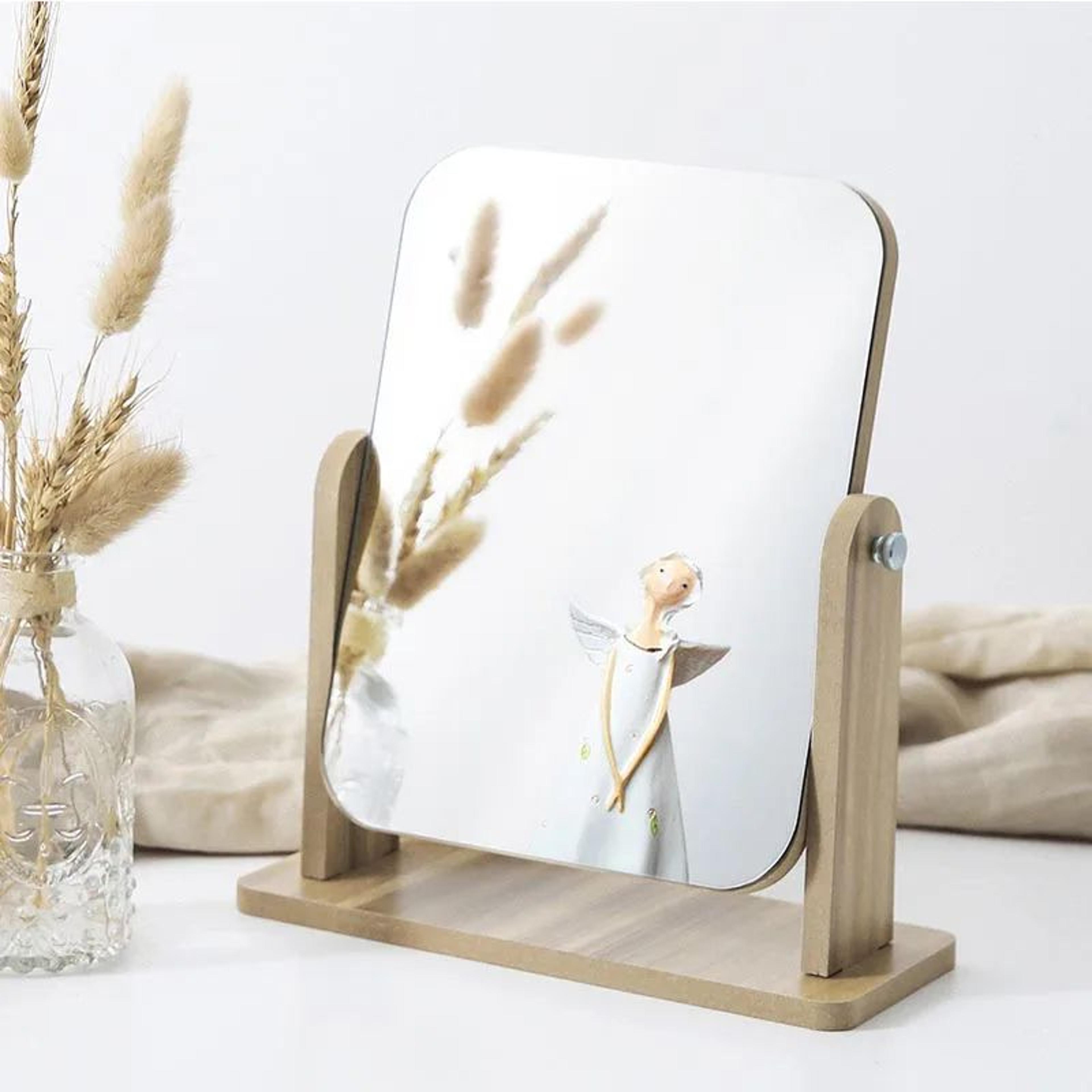Folding Tabletop Magnifying Makeup Mirror  360 Rotating Adjustable Vanity Mirror For Makeup Travel  0