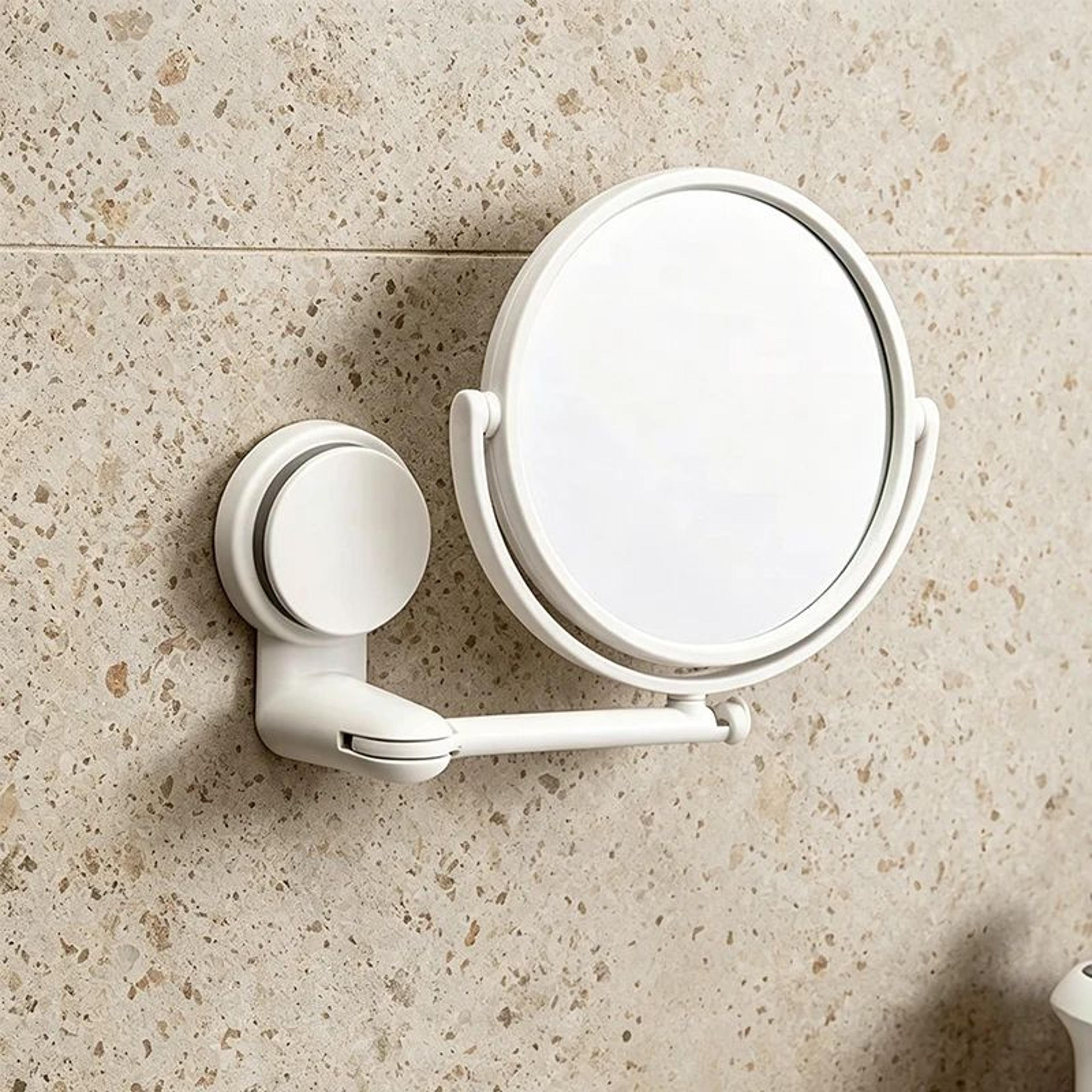 Adjustable Swivel Makeup Mirror  3X Magnifying DoubleSided Vanity Mirror With Suction Wall Mount  B 4