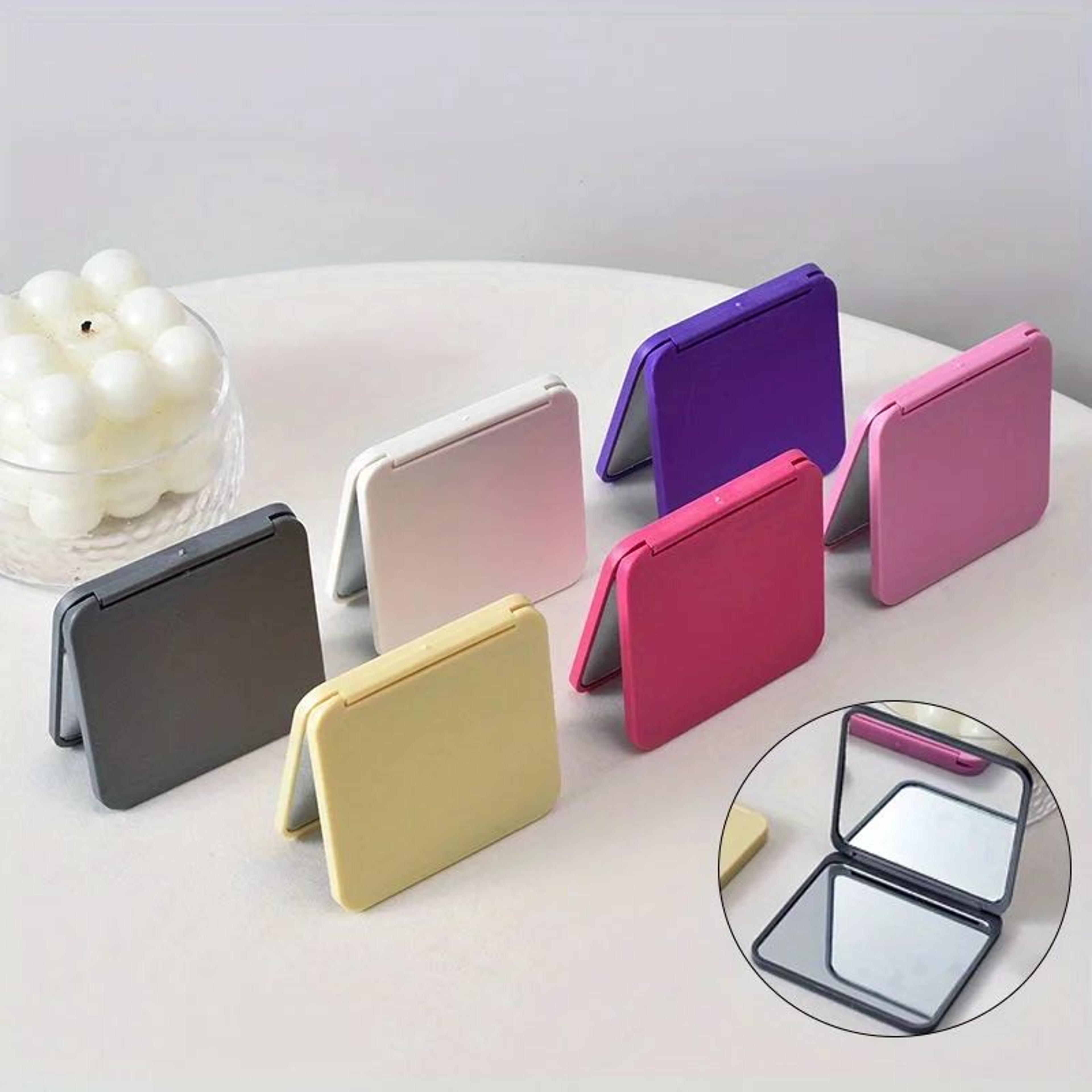 double-sided square compact makeup mirror – portable pocket vanity mirror with glass surface for women & girls
