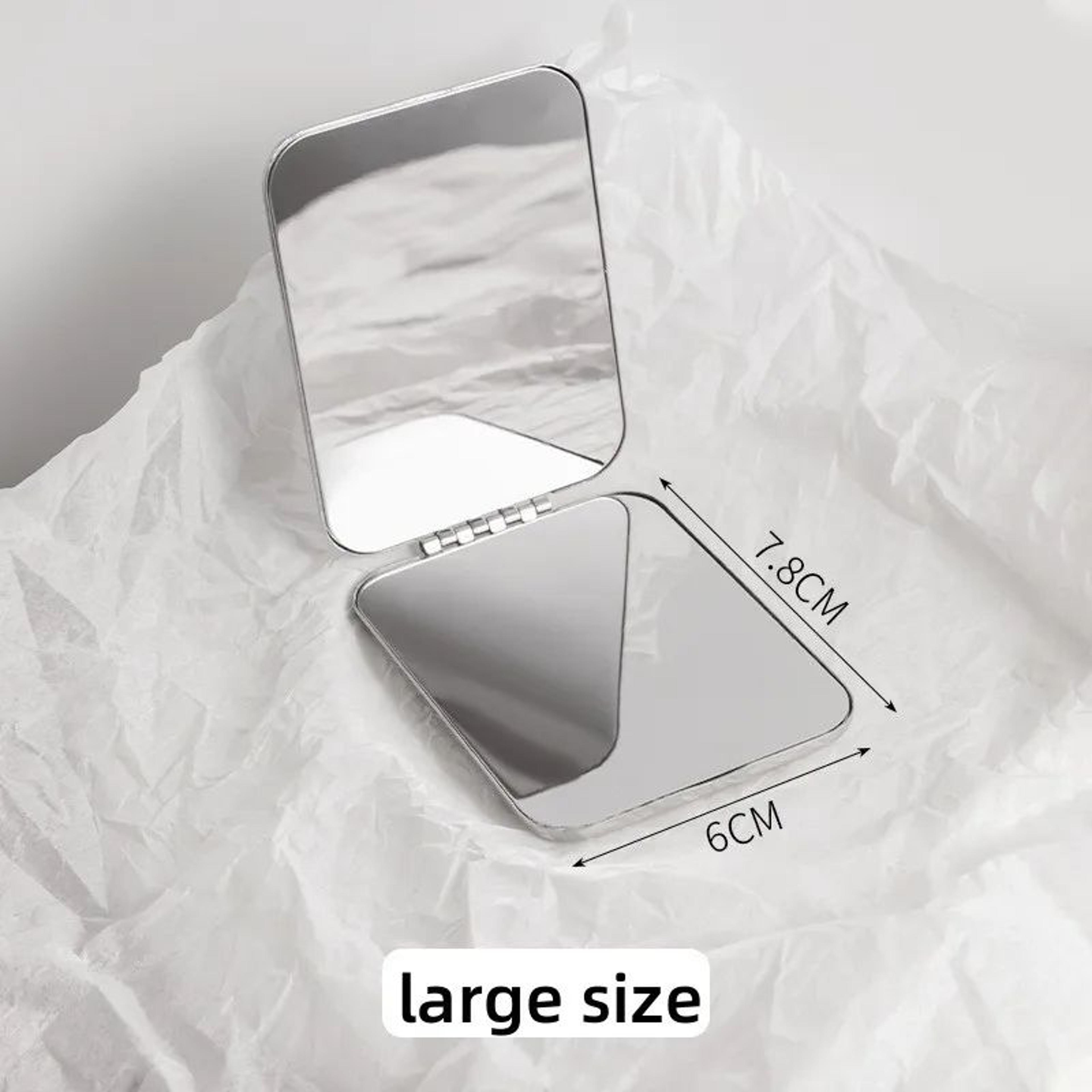 Portable DoubleSided Folding Makeup Mirror  Stainless Steel Compact Pocket Vanity Mirror For Travel 8