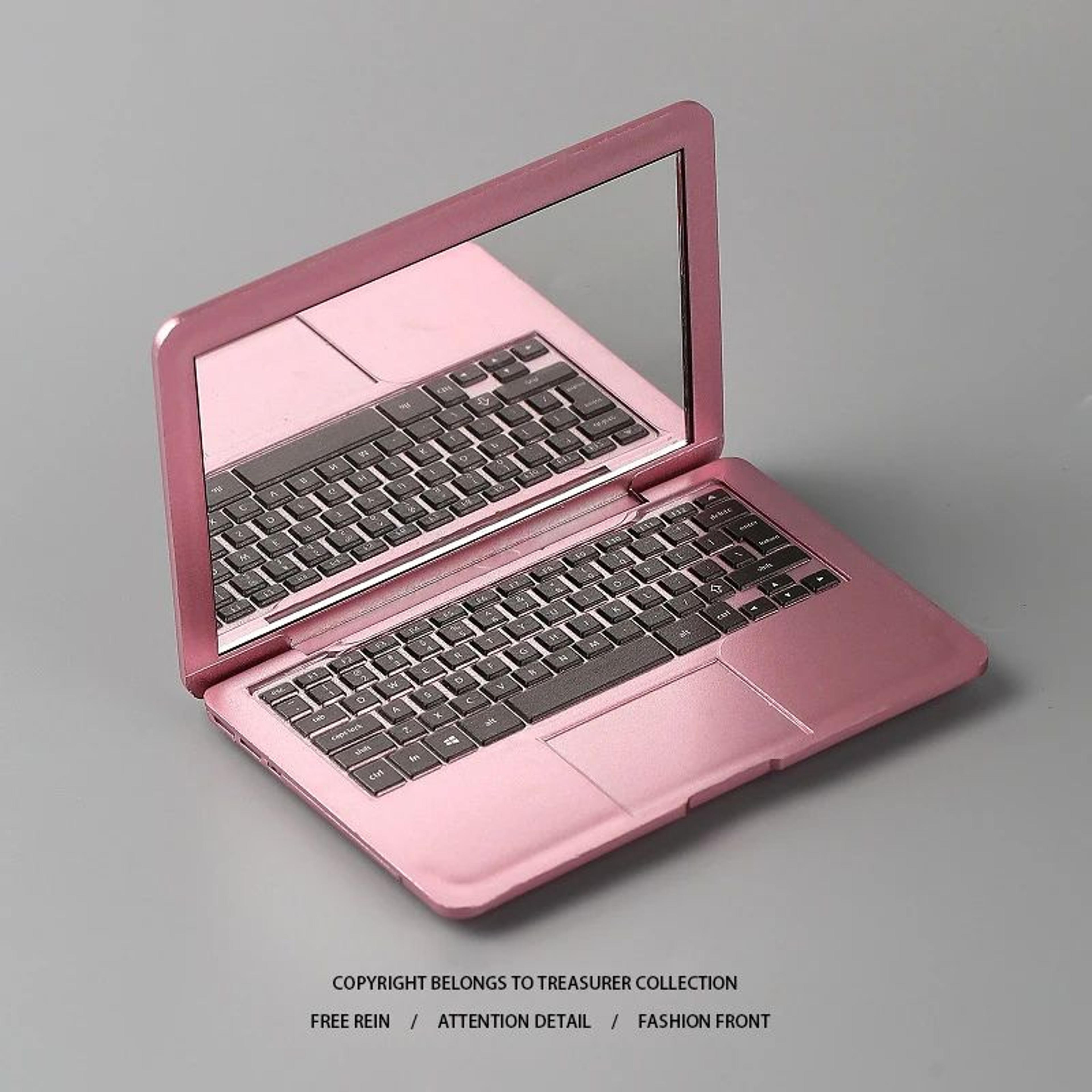 Mini LaptopShaped Pocket Makeup Mirror  Foldable Portable Compact Vanity Mirror For Travel Beauty T 6