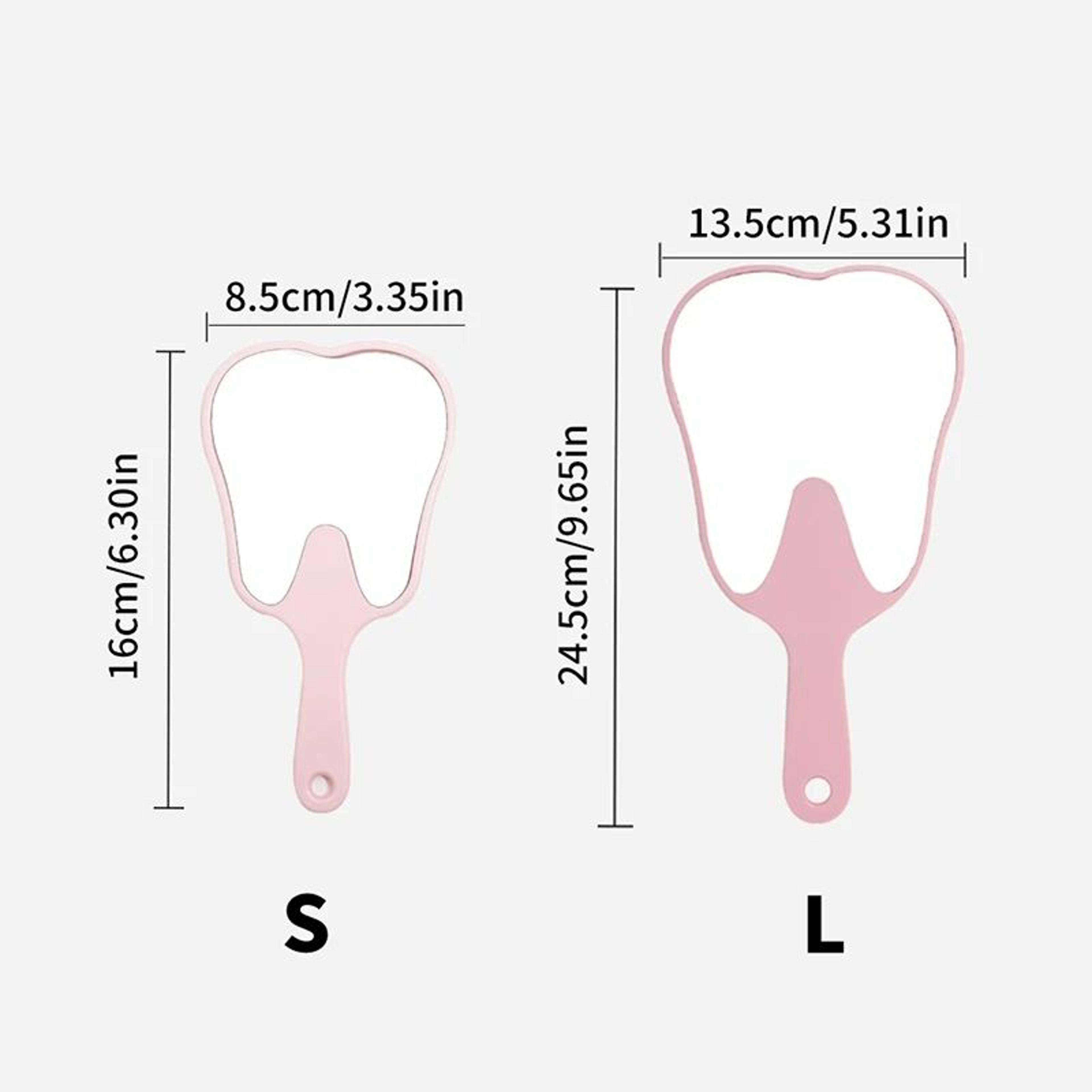 Tooth Shaped Handheld Mirror  Unbreakable Portable Dental Mouth Mirror For Makeup Oral Care  Dentis 5