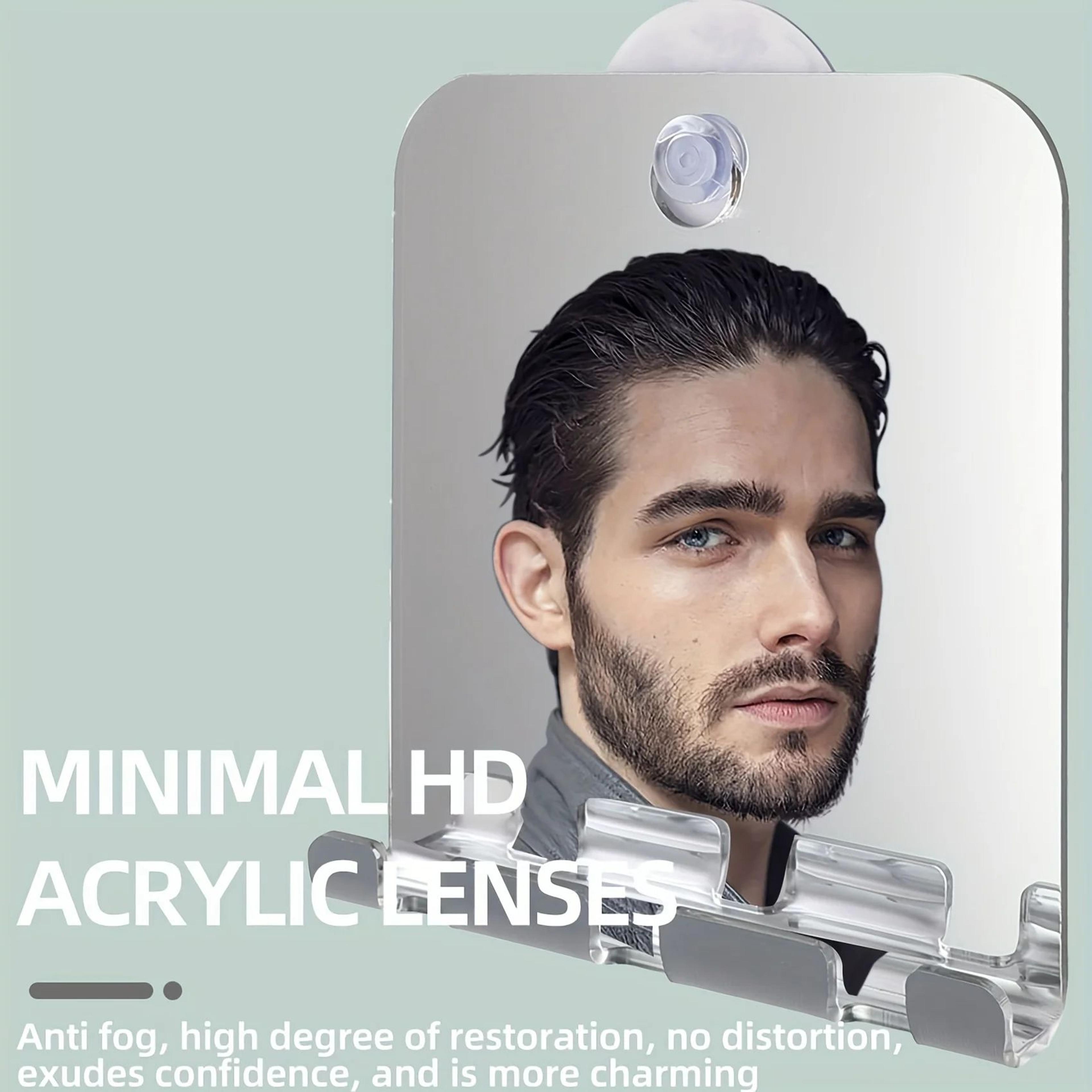 portable fog-free shower mirror – 6 in handheld rectangle shaving makeup beard grooming bathroom travel mirror