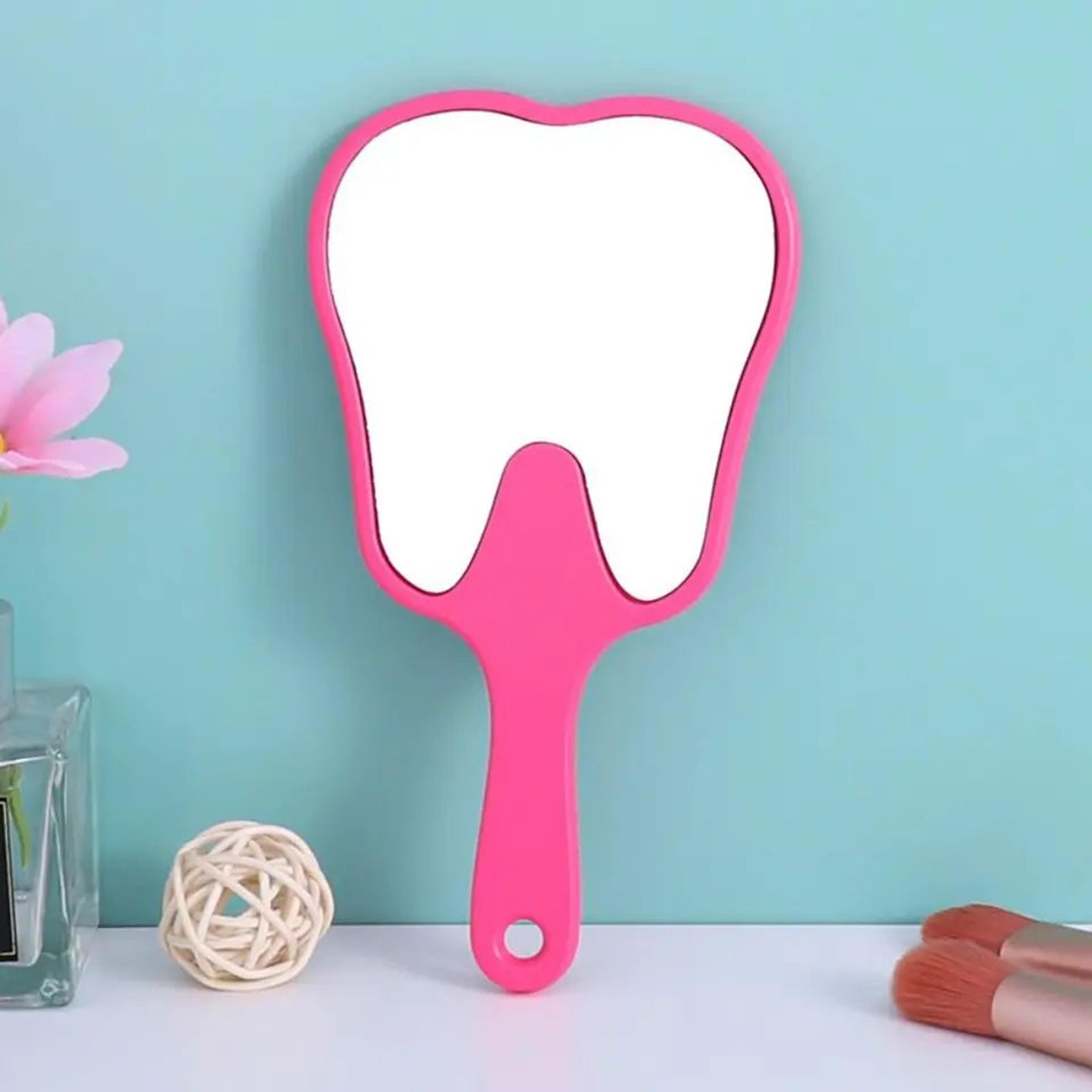 Portable Dental Makeup Mirror  Compact Handheld Cosmetic Mirror With Cute Tooth Shape For Travel 3
