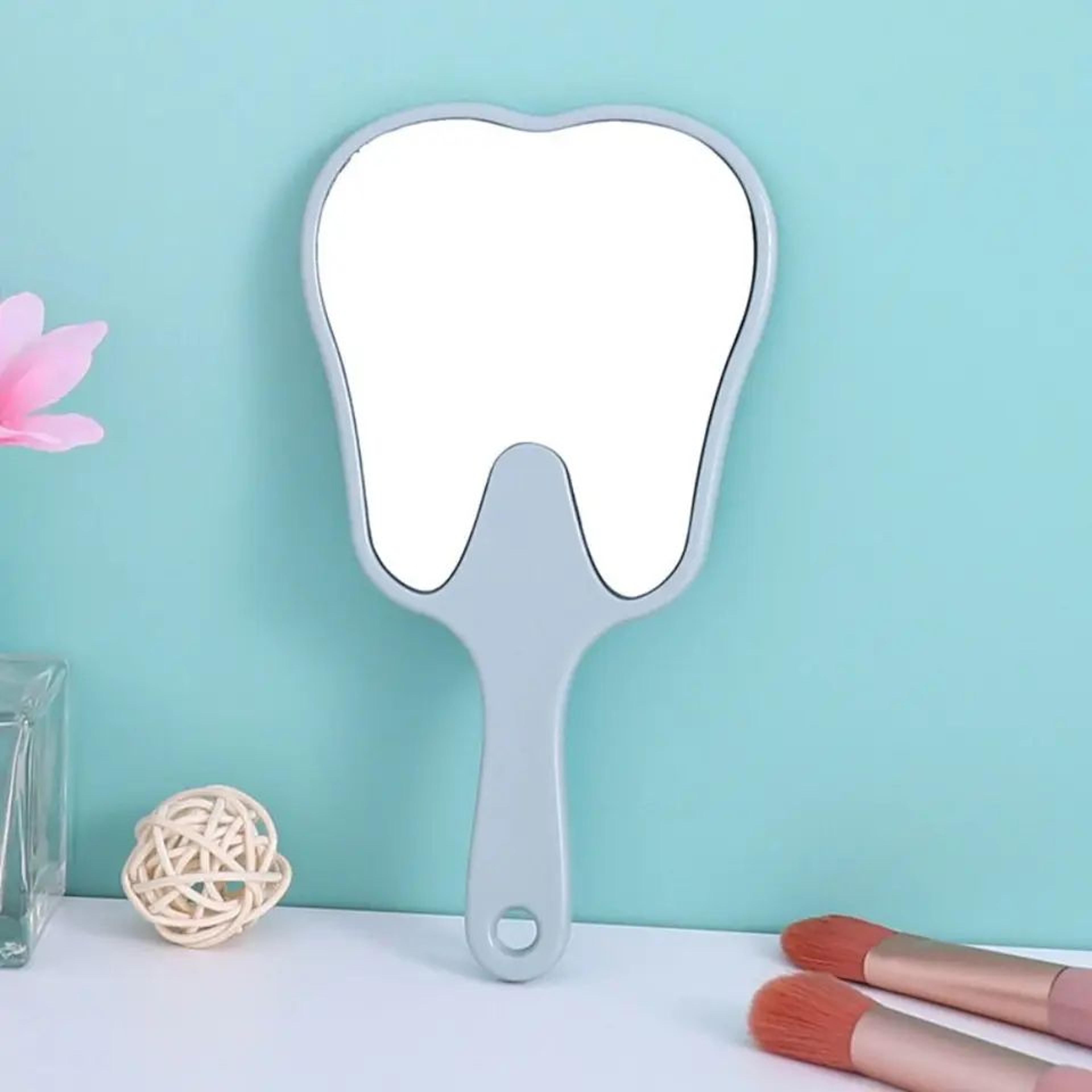 Portable Dental Makeup Mirror  Compact Handheld Cosmetic Mirror With Cute Tooth Shape For Travel 4