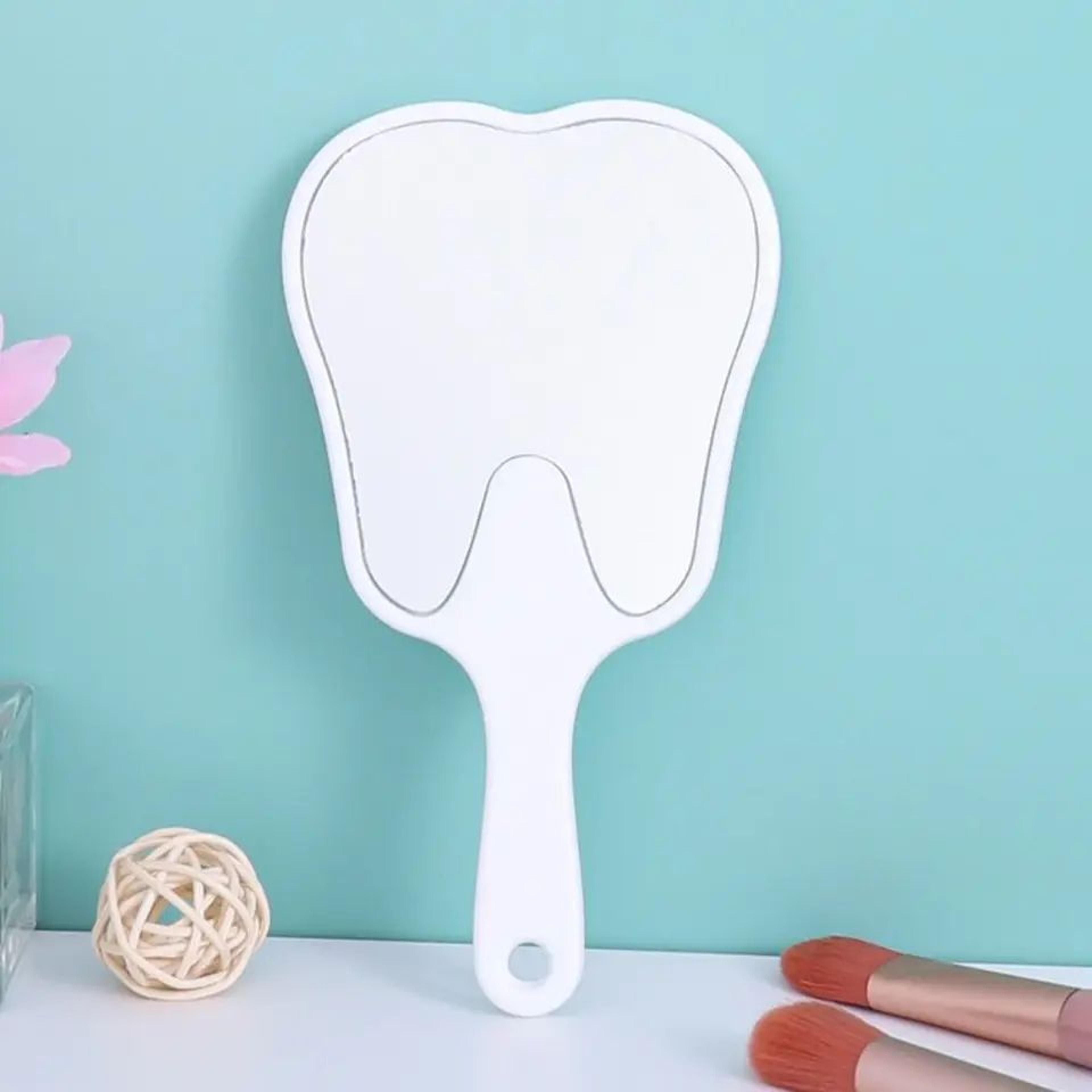 Portable Dental Makeup Mirror  Compact Handheld Cosmetic Mirror With Cute Tooth Shape For Travel 2