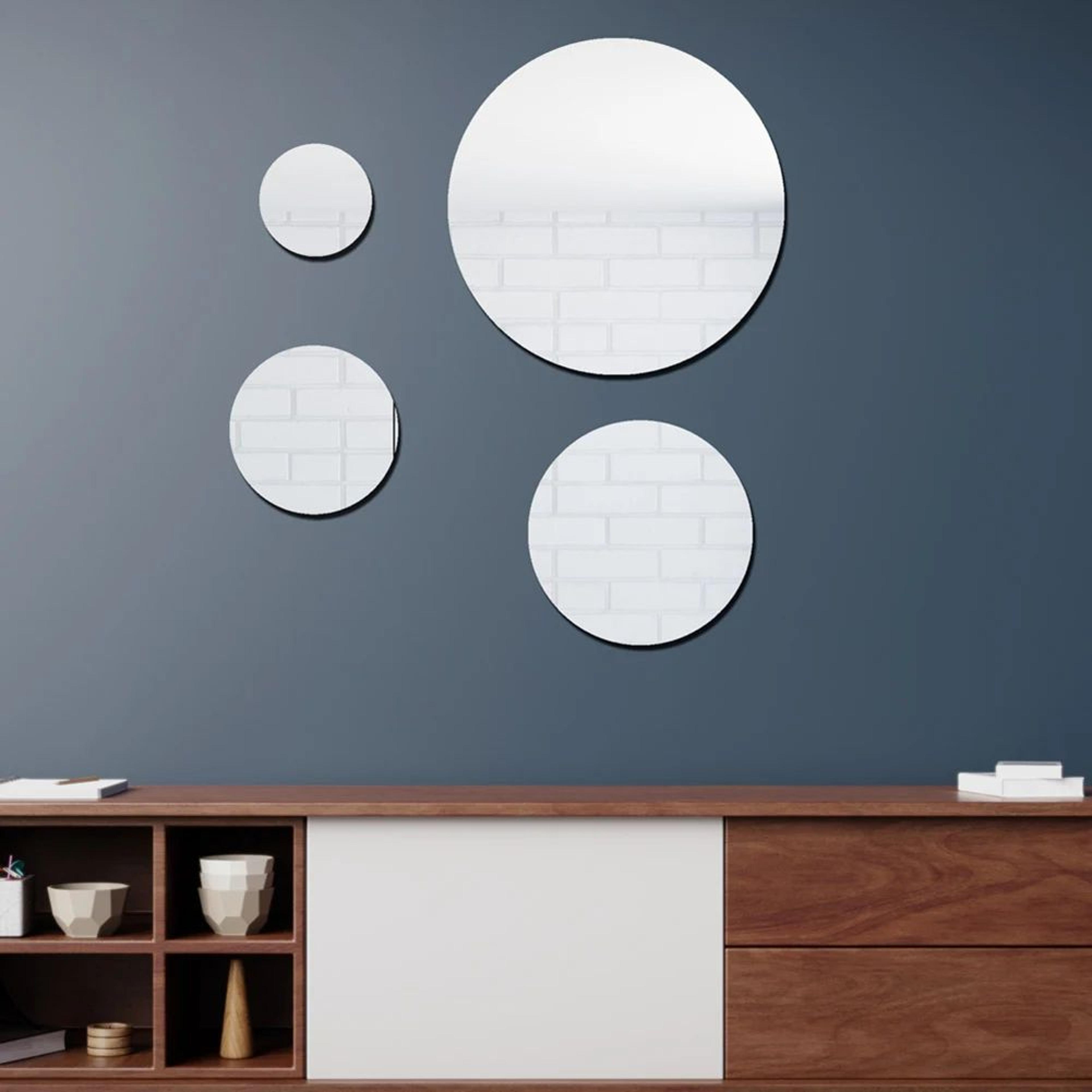 round acrylic mirror wall stickers – self-adhesive 3d decorative mirror decals for bathroom bedroom living room decor