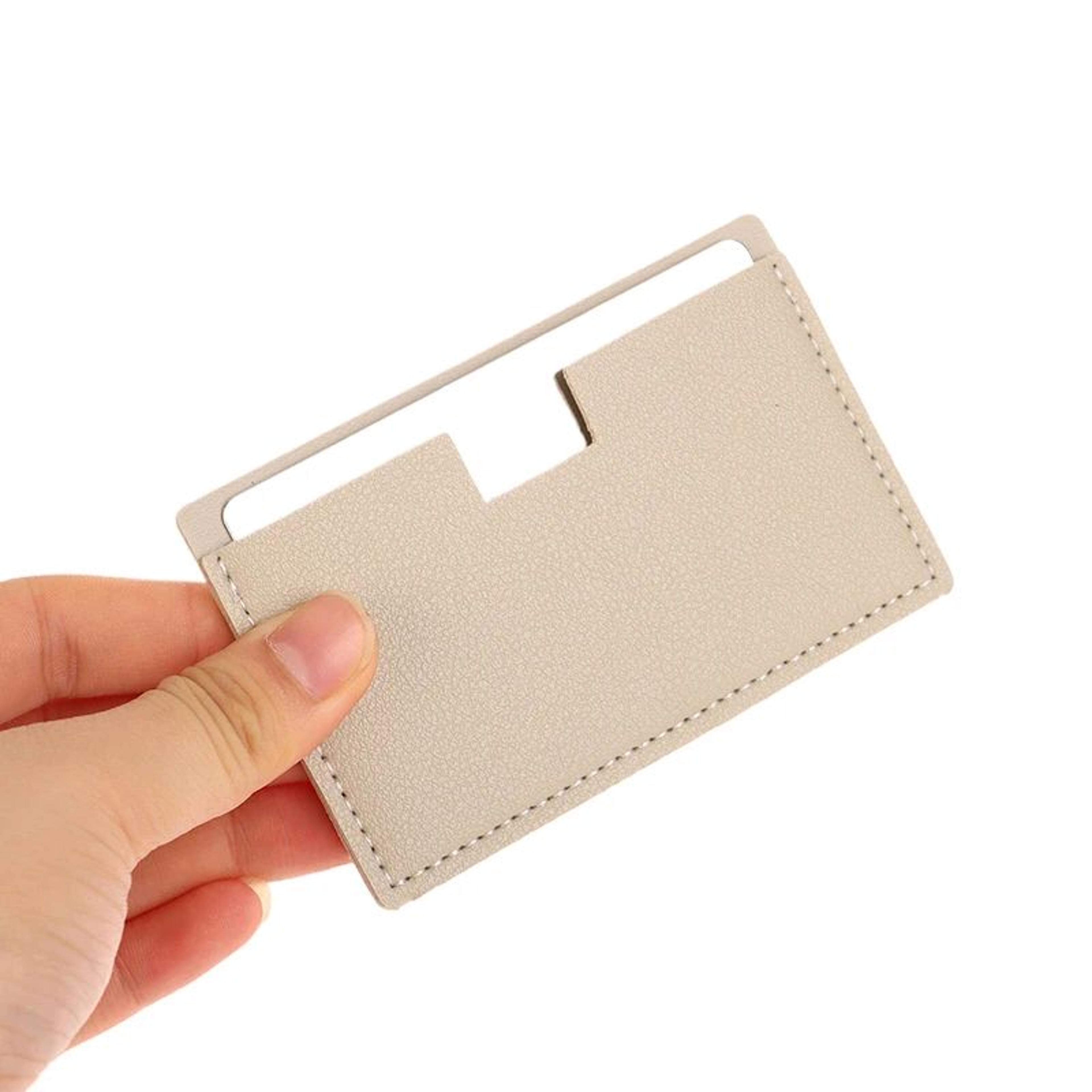 unbreakable pocket makeup mirror – pu leather stainless steel compact cosmetic mirror 3.74 x 2.36 in. for travel