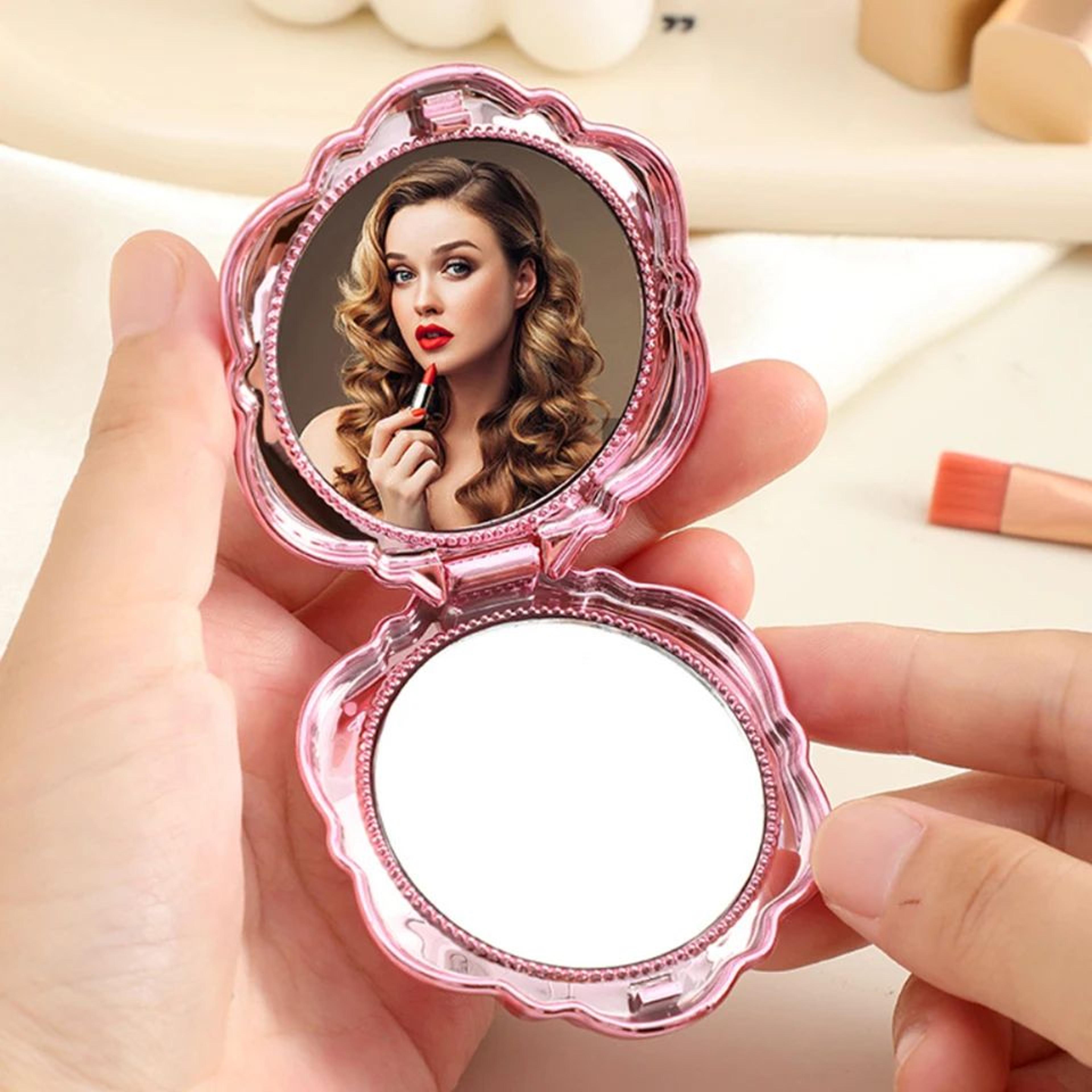Rose Double Sided Makeup Mirror  248 In Foldable Compact Pocket Mirror For Handbag Travel Beauty To 3