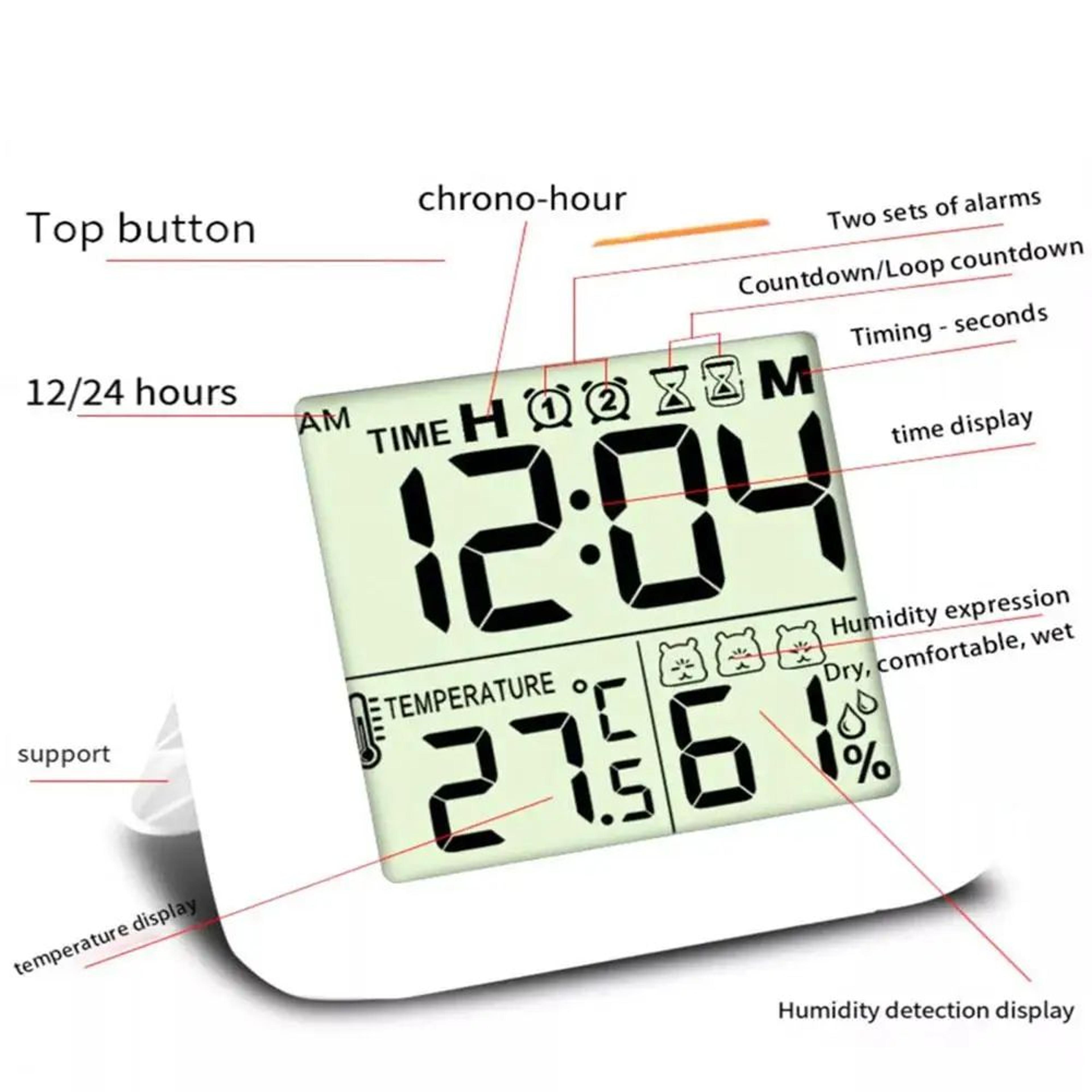 Waterproof Digital Shower Clock  LCD Bathroom Timer With Temperature Humidity Display Suction Cup   5