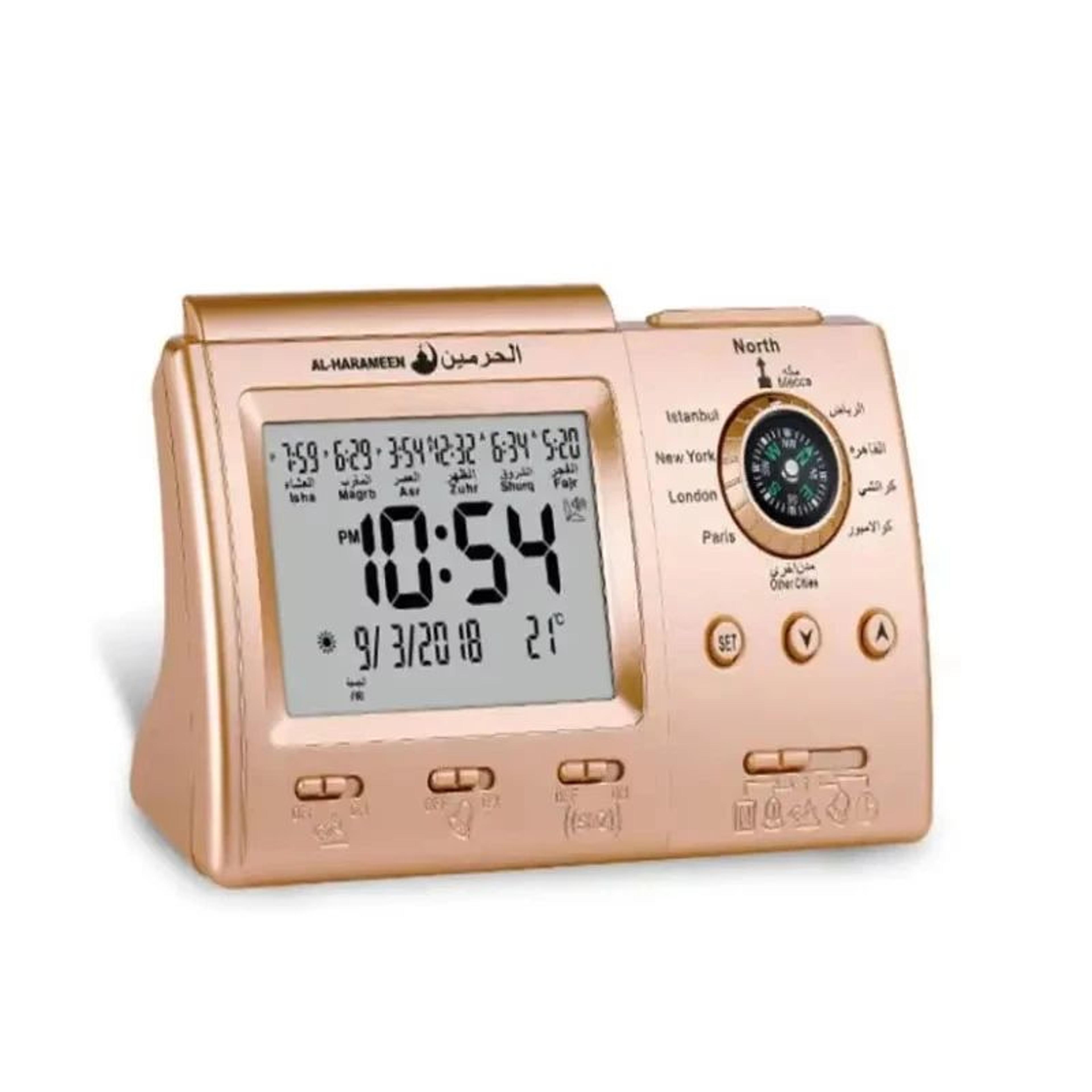 Azan Prayer Clock  1500 City Athan Adhan Table Clock With Qibla Compass Hijri Calendar Fajr Alarm   1