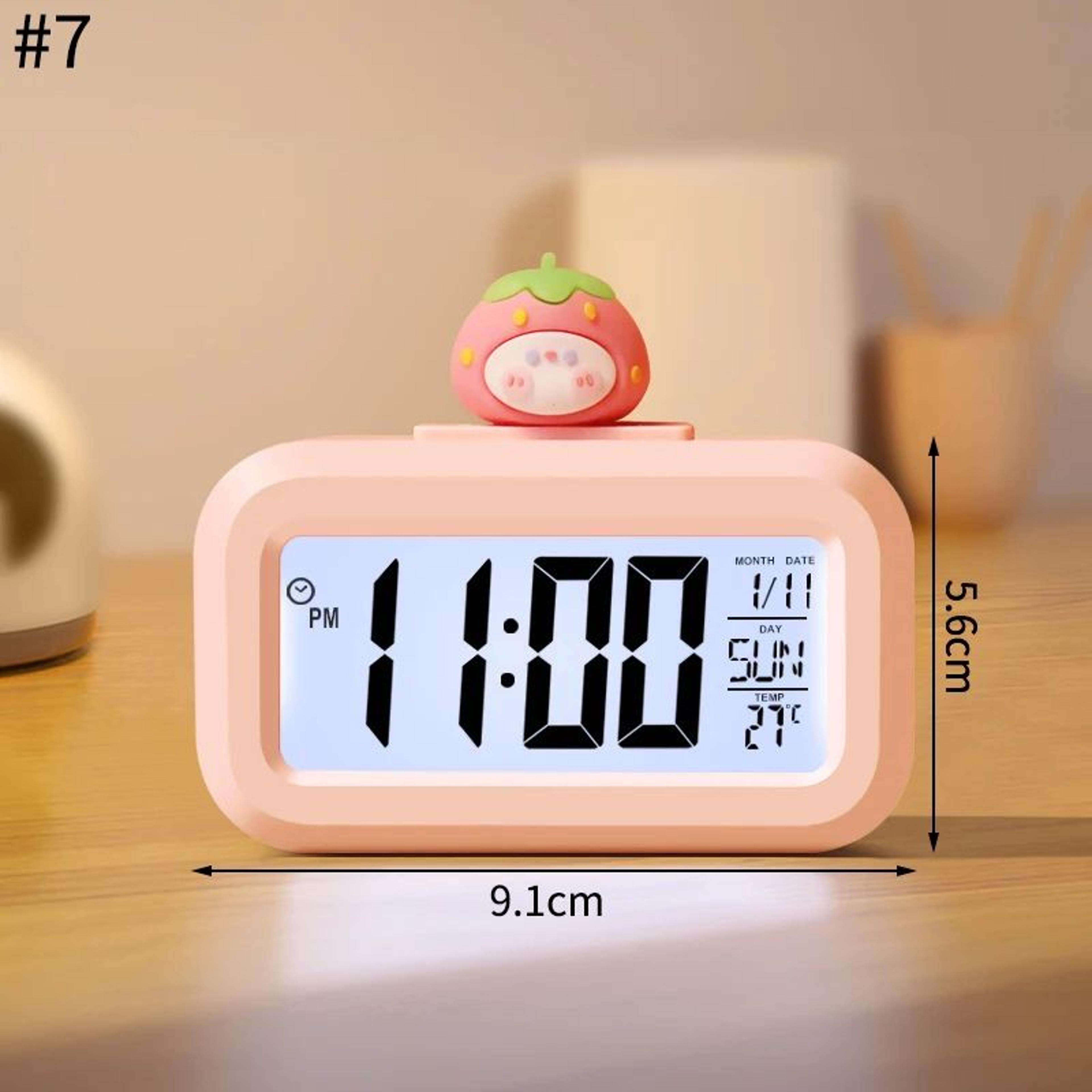 Nordic Silent Quartz Alarm Clock  41 In Compact Metal Table Clock With Night Light Stand For Bedroo 15