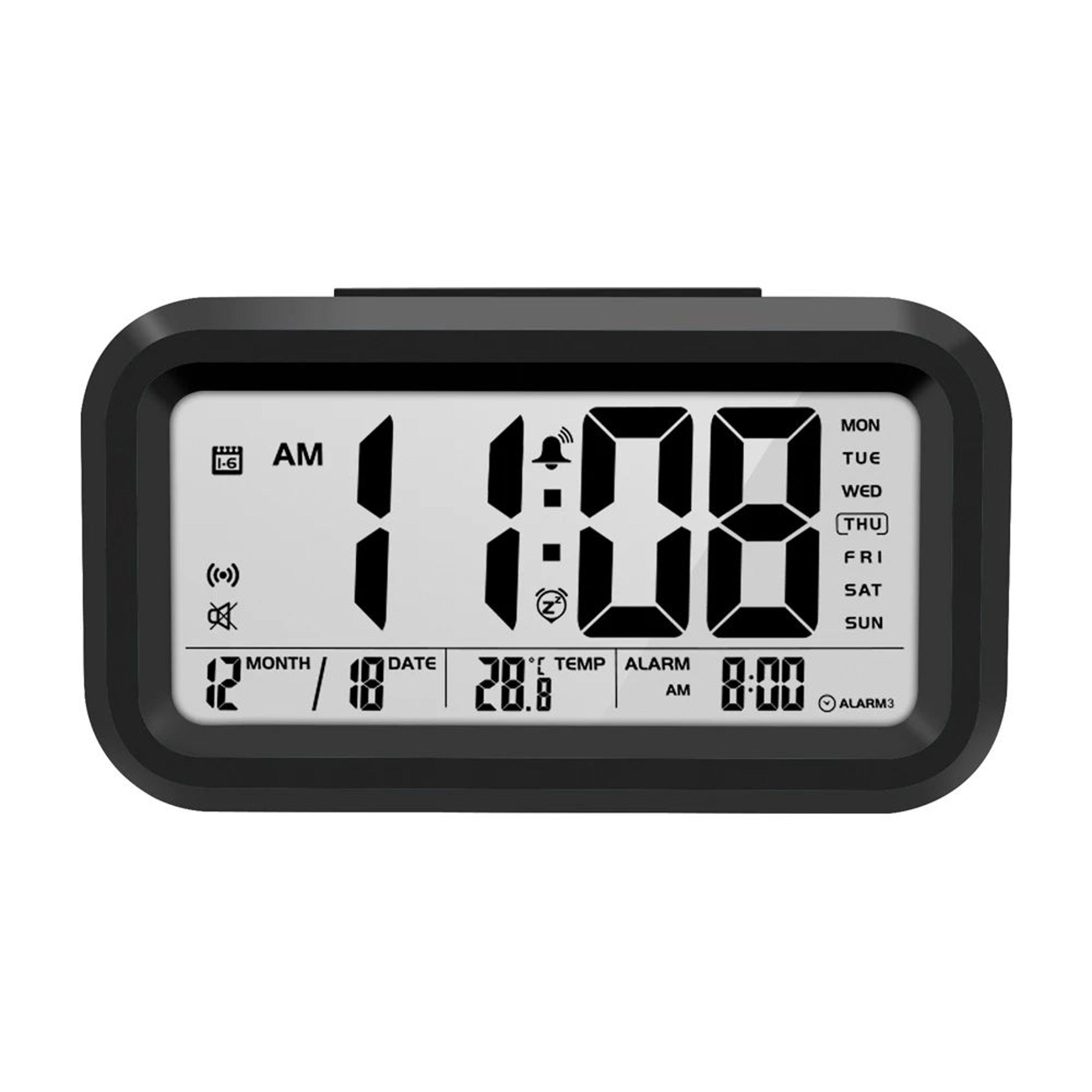 English Talking Digital Alarm Clock  Voice Time Temperature Calendar Snooze Bedroom Clock 7