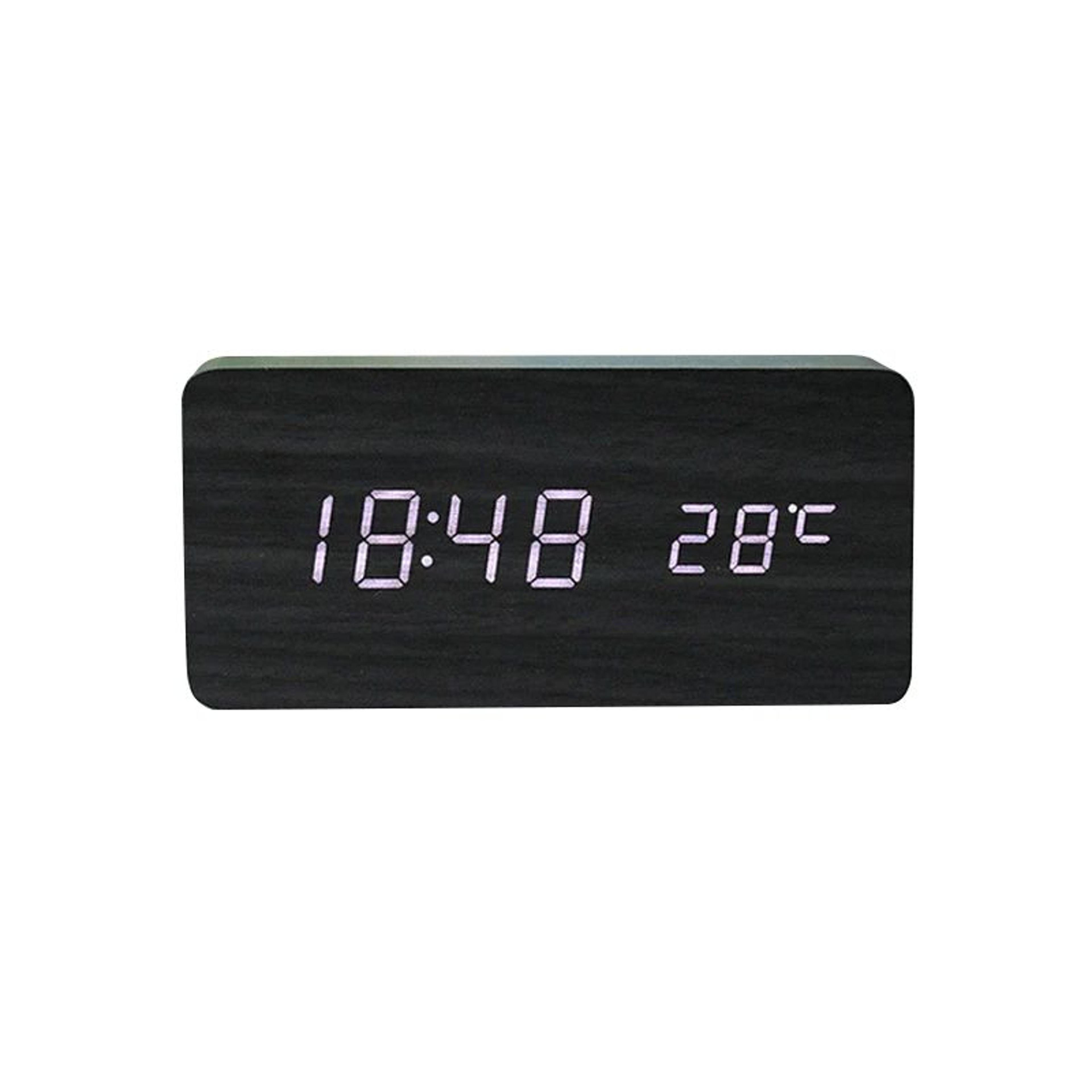 LED Digital Alarm Clock  USBAAA Powered Wooden Desktop Clock With Voice Control Display For Bedroom 26