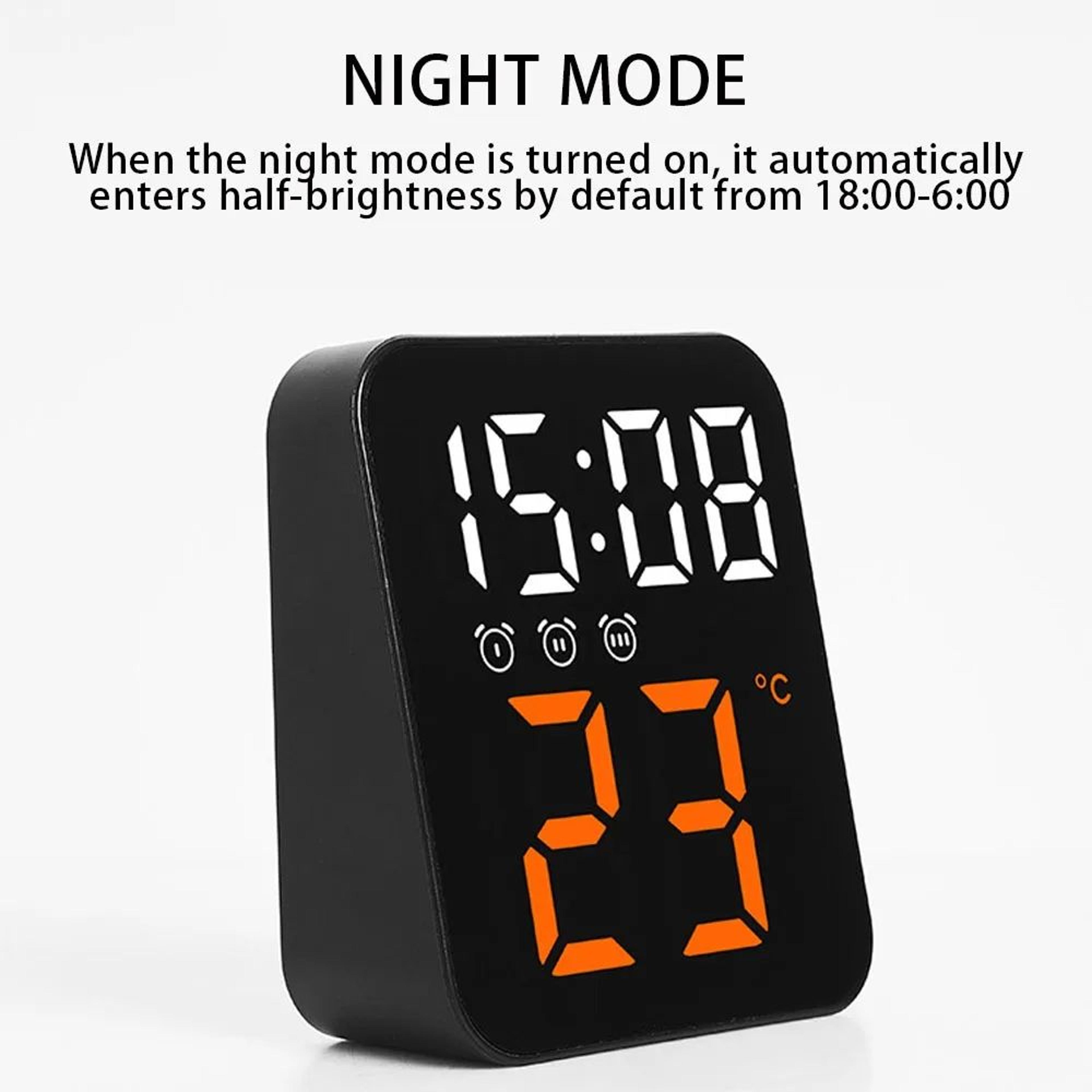 LED Digital Alarm Clock  394 In Compact Temperature Display With Voice Control Night Light  Adjusta