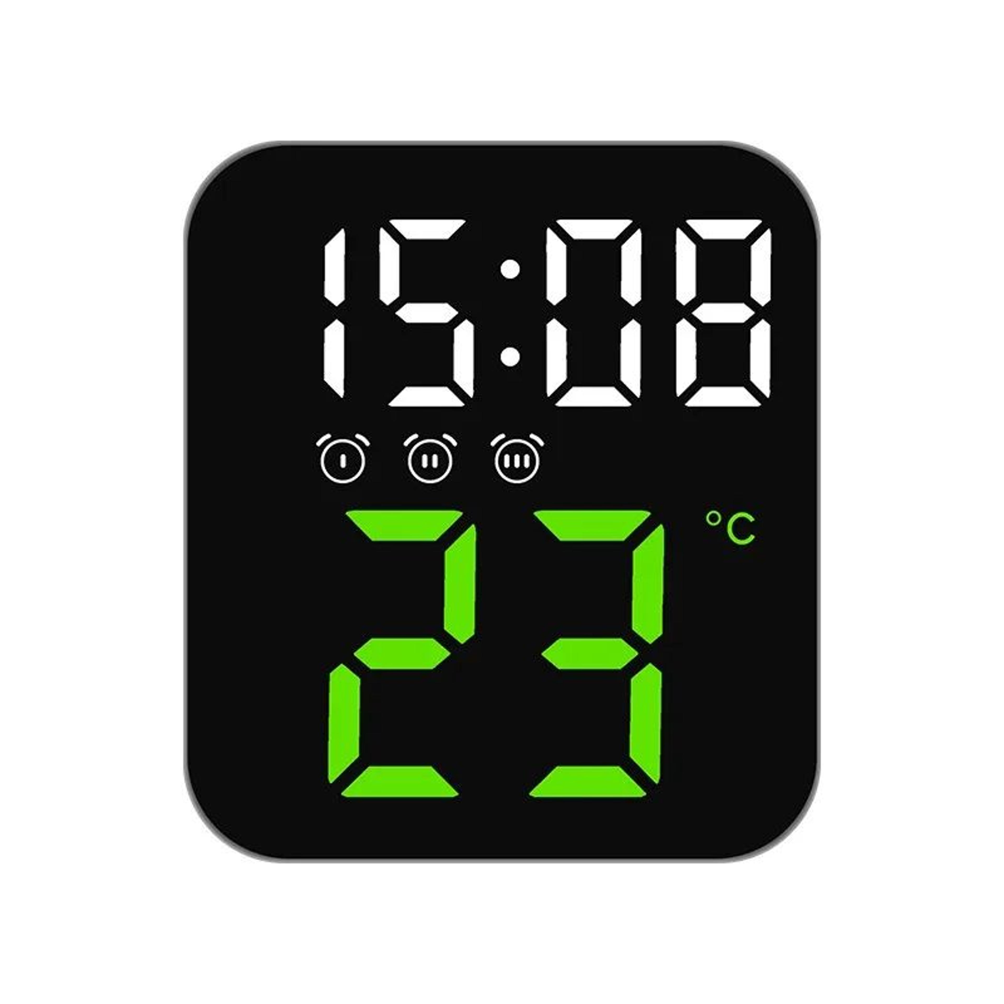 LED Digital Alarm Clock  394 In Compact Temperature Display With Voice Control Night Light  Adjusta