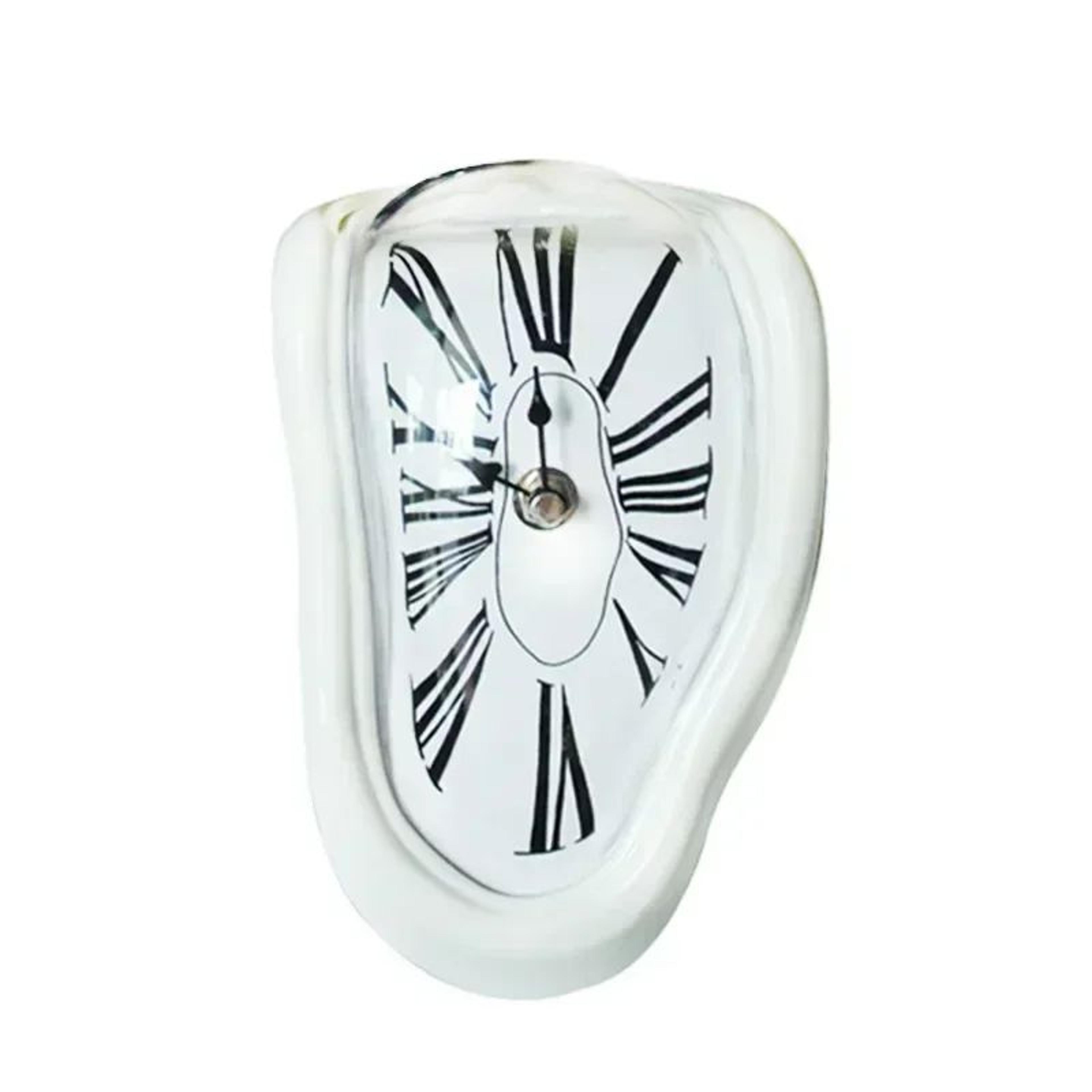 Surreal Melting Wall Clock  Distorted Roman Numeral Quartz Timepiece For Shelf Mantel Home  Garden  9