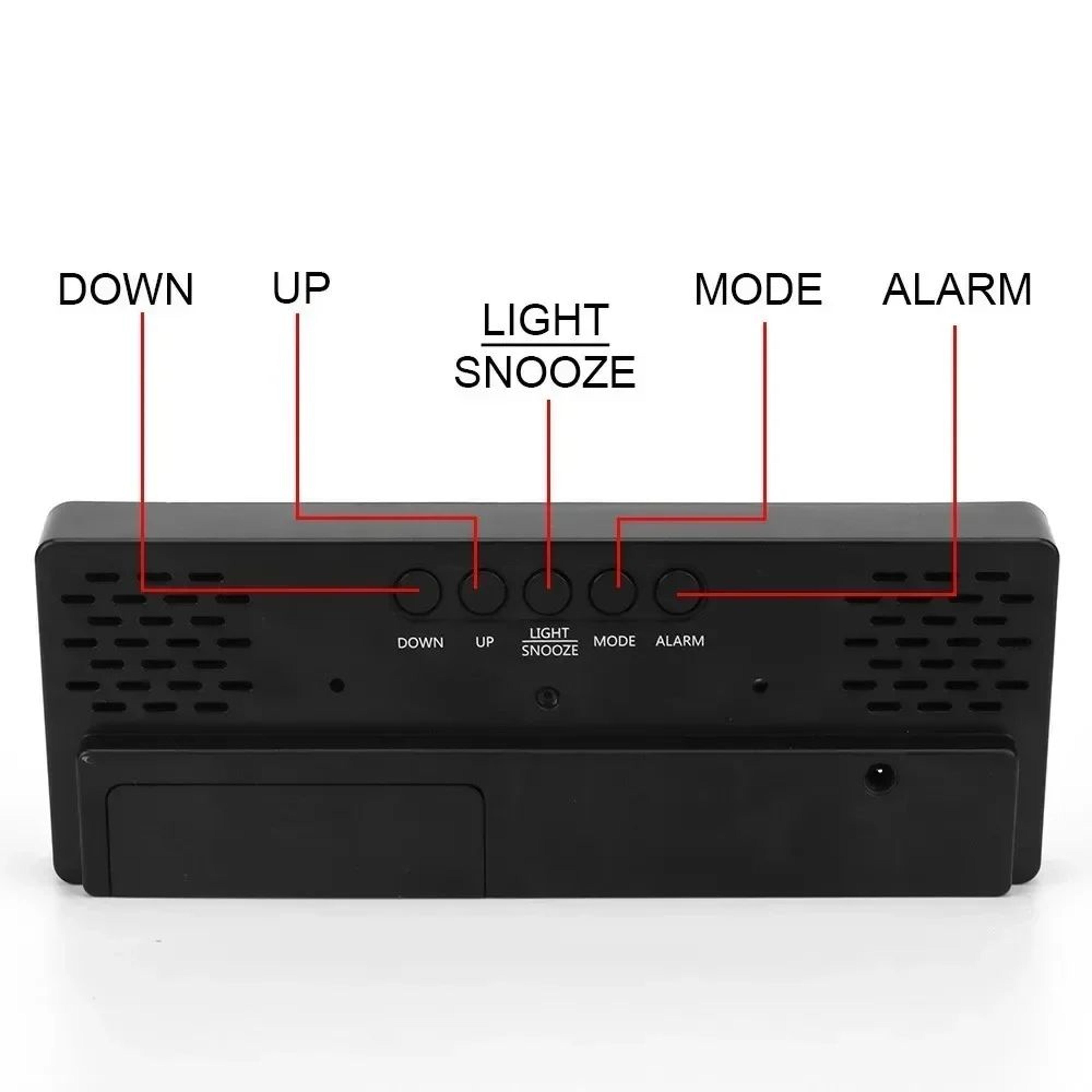 Voice Controlled Digital Wall Clock  Temperature Display Alarm With Night Mode Snooze 1224H  AntiDi 4