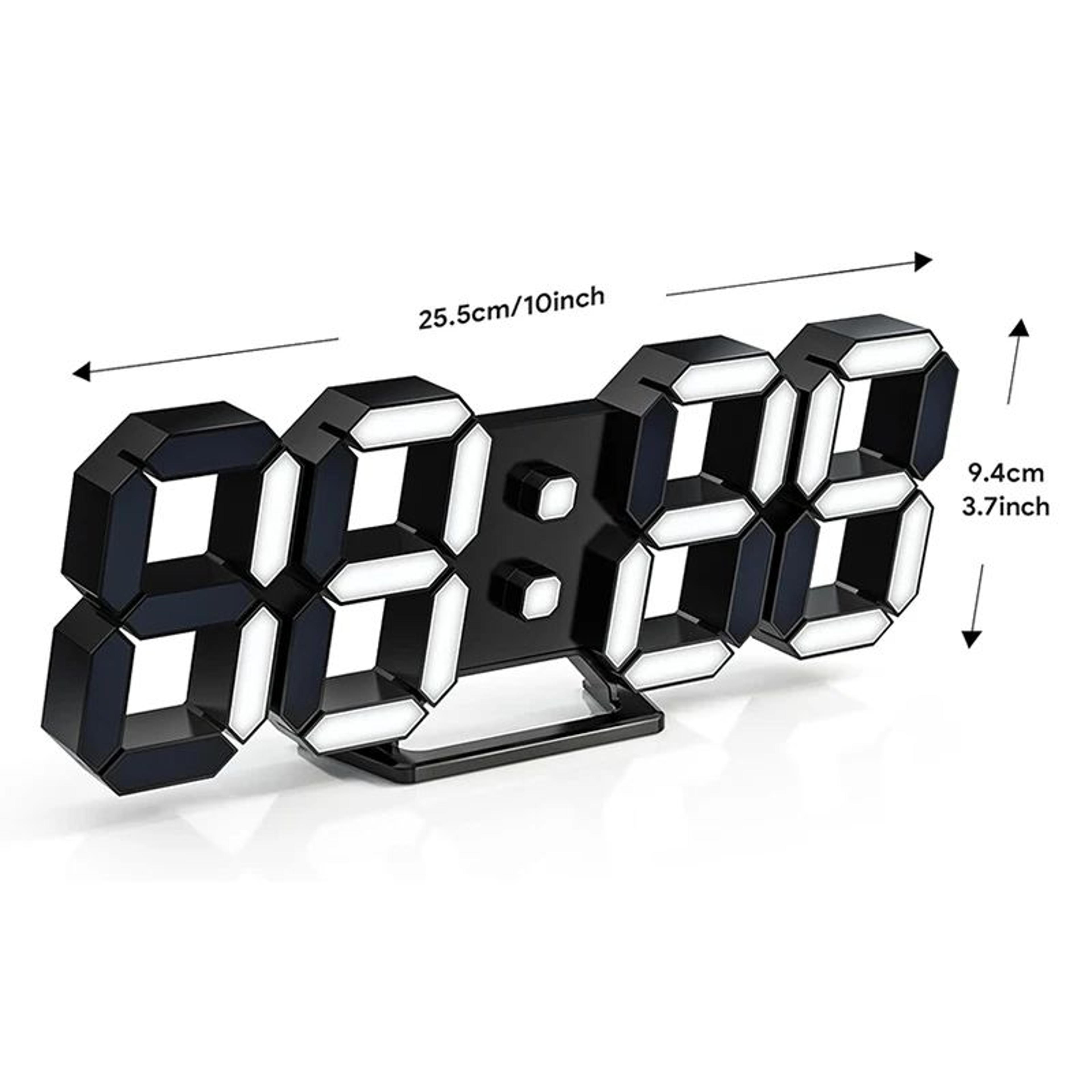 3D LED Digital Wall Clock  Remote Control Alarm Clock With Temperature Date Display Night Light For 5