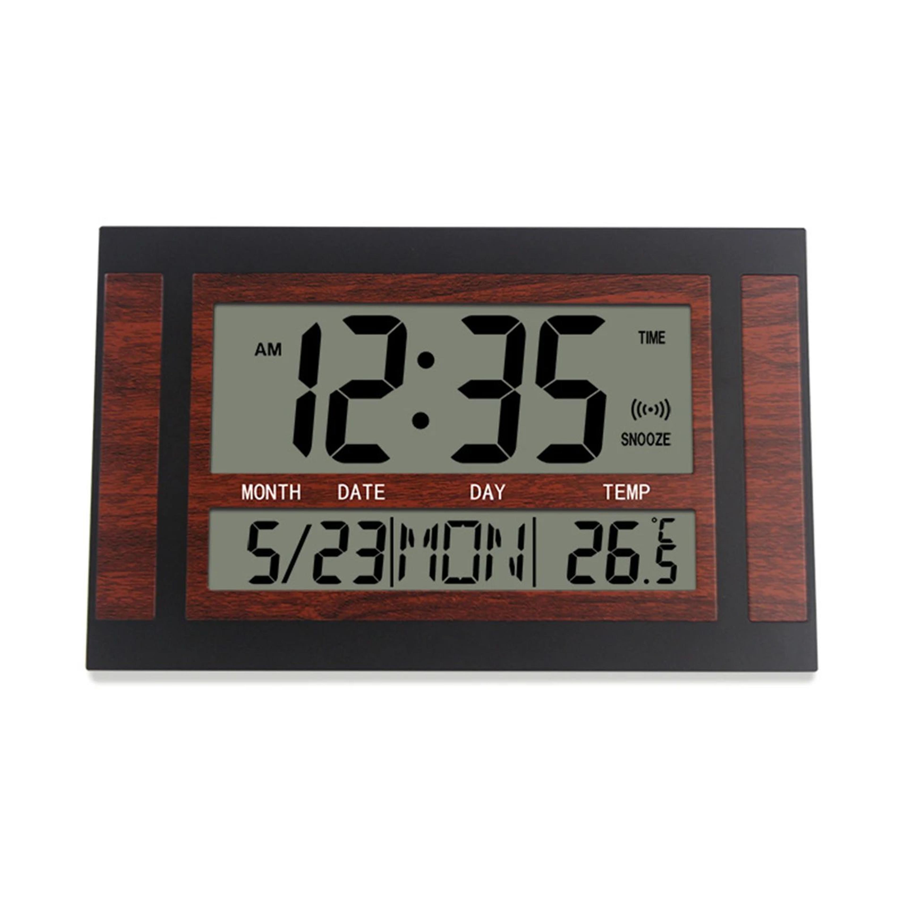 Modern Digital LCD Wall  Desk Clock  Large HD Display With Temperature Calendar For Bedroom Office  7
