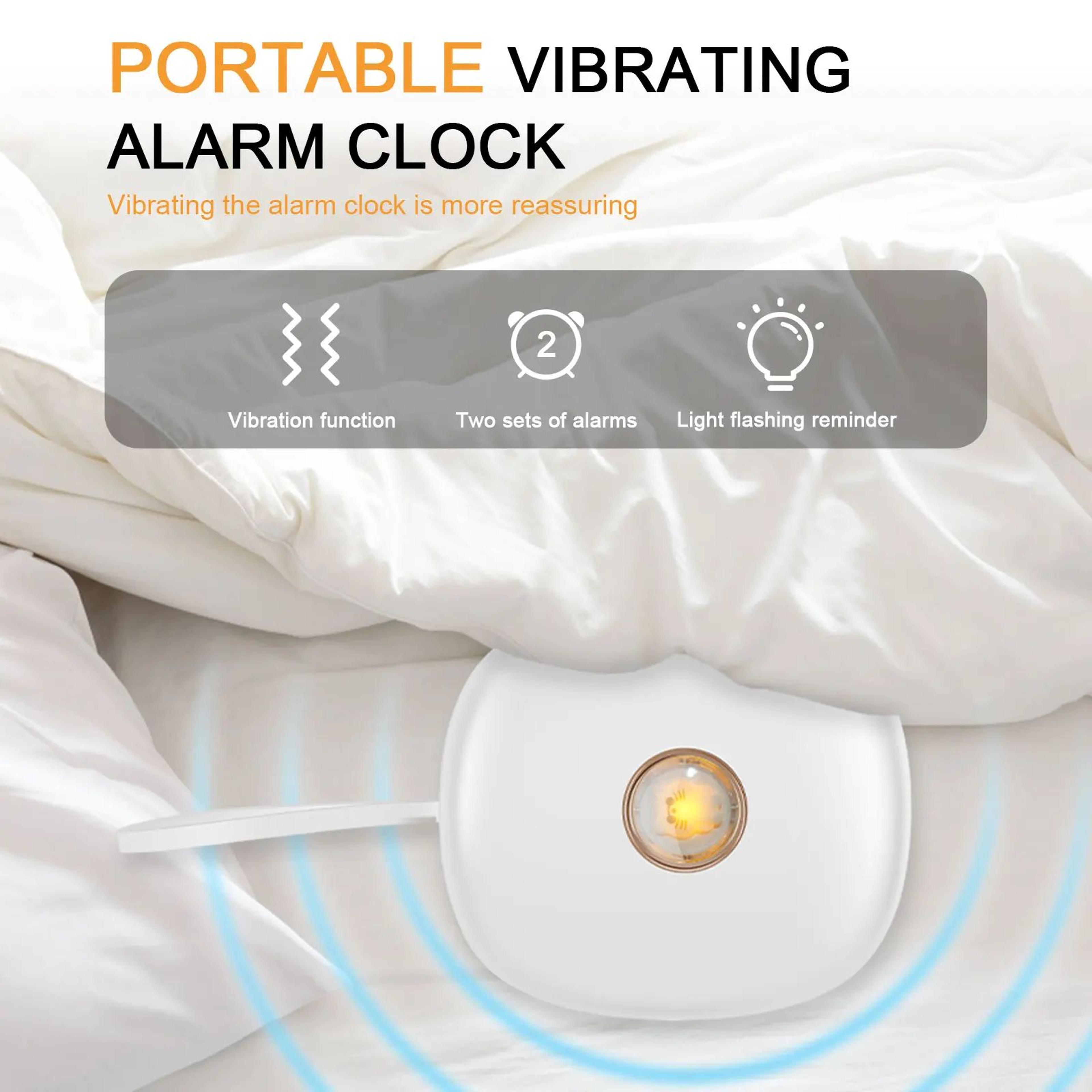 Vibrating Bed Shaker Alarm Clock  Under Pillow Dual Alarm With 3 Vibration Levels  LED 4