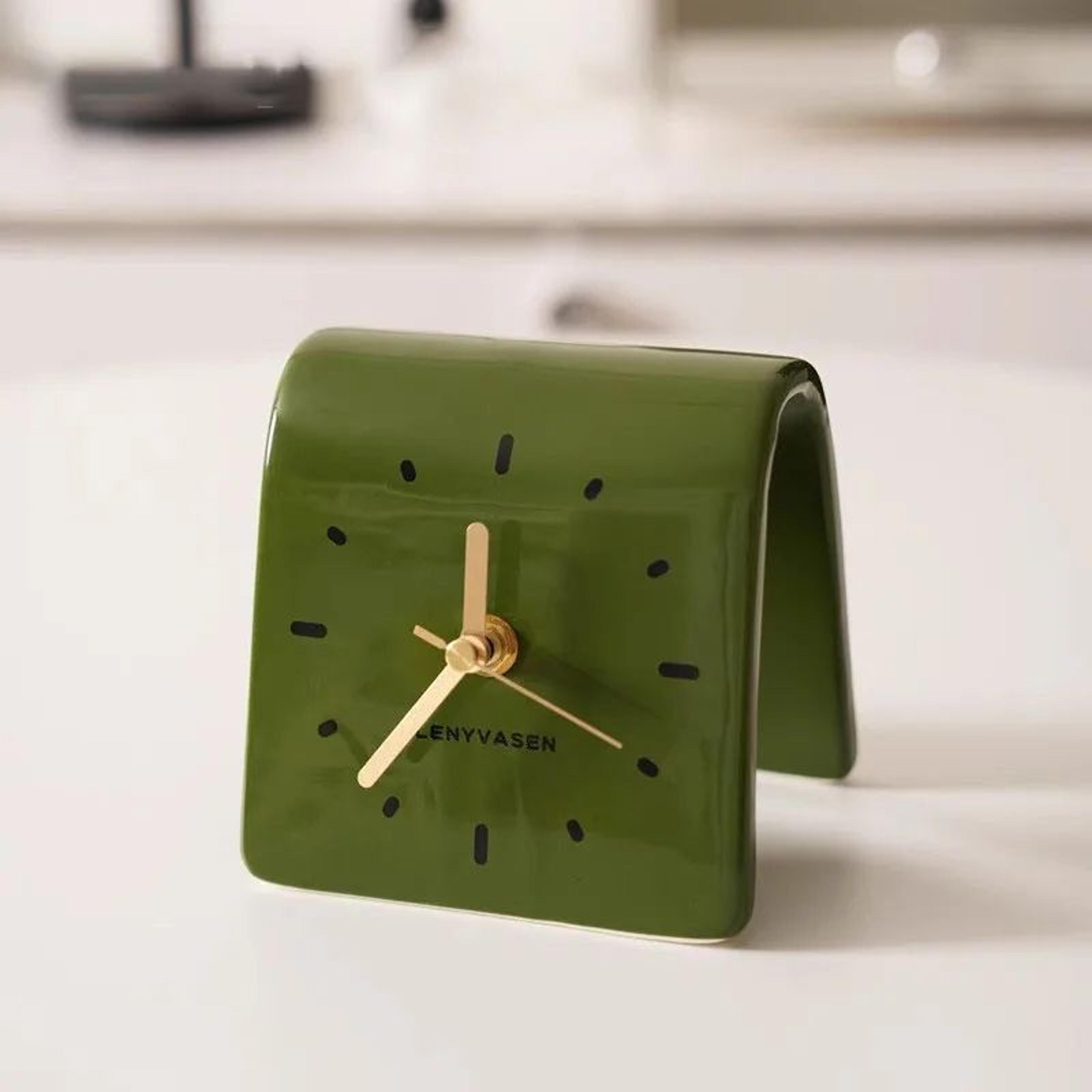 Ceramic Digital Table Clock  Silent Decorative Desktop Clock For Bedroom Living Room  Bedside Decor 12