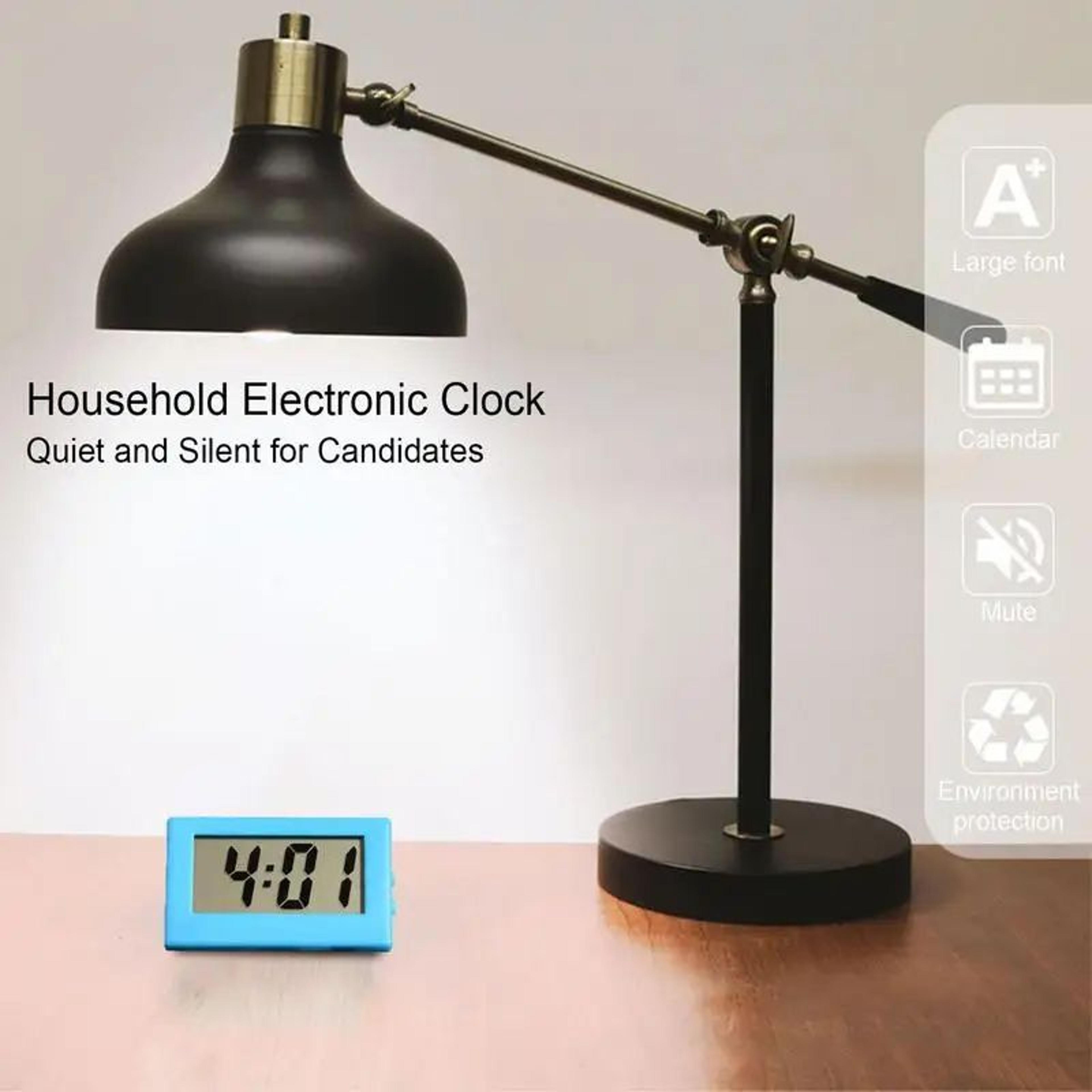 Compact Digital Desk Clock  Battery Operated Mini Silent Alarm Clock With Clear Display For Bedroom 4