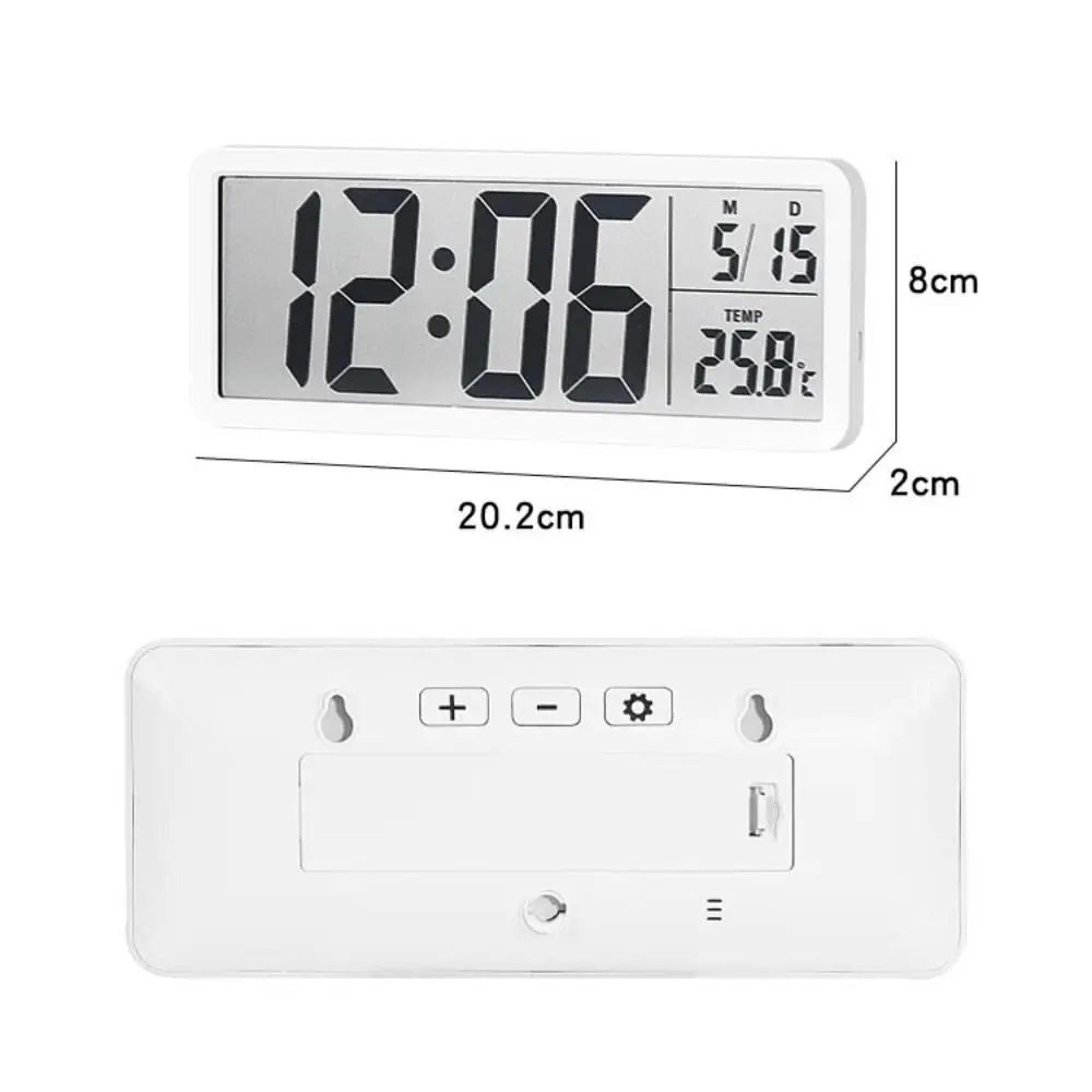 Digital LCD Wall Clock  Large Temperature Humidity Date Display 1224H Battery Desk  Wall Clock For  5