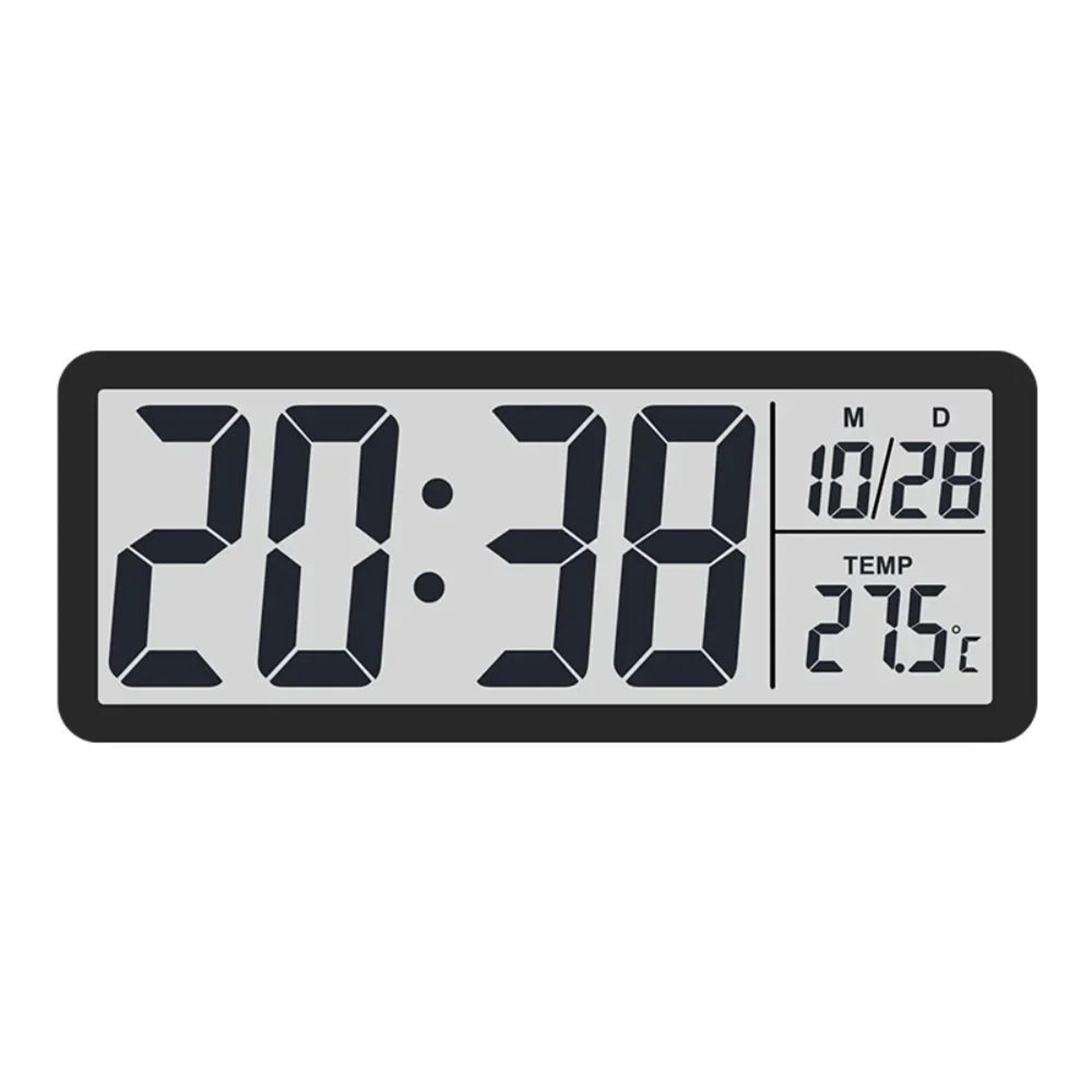 Digital LCD Wall Clock  Large Temperature Humidity Date Display 1224H Battery Desk  Wall Clock For  6