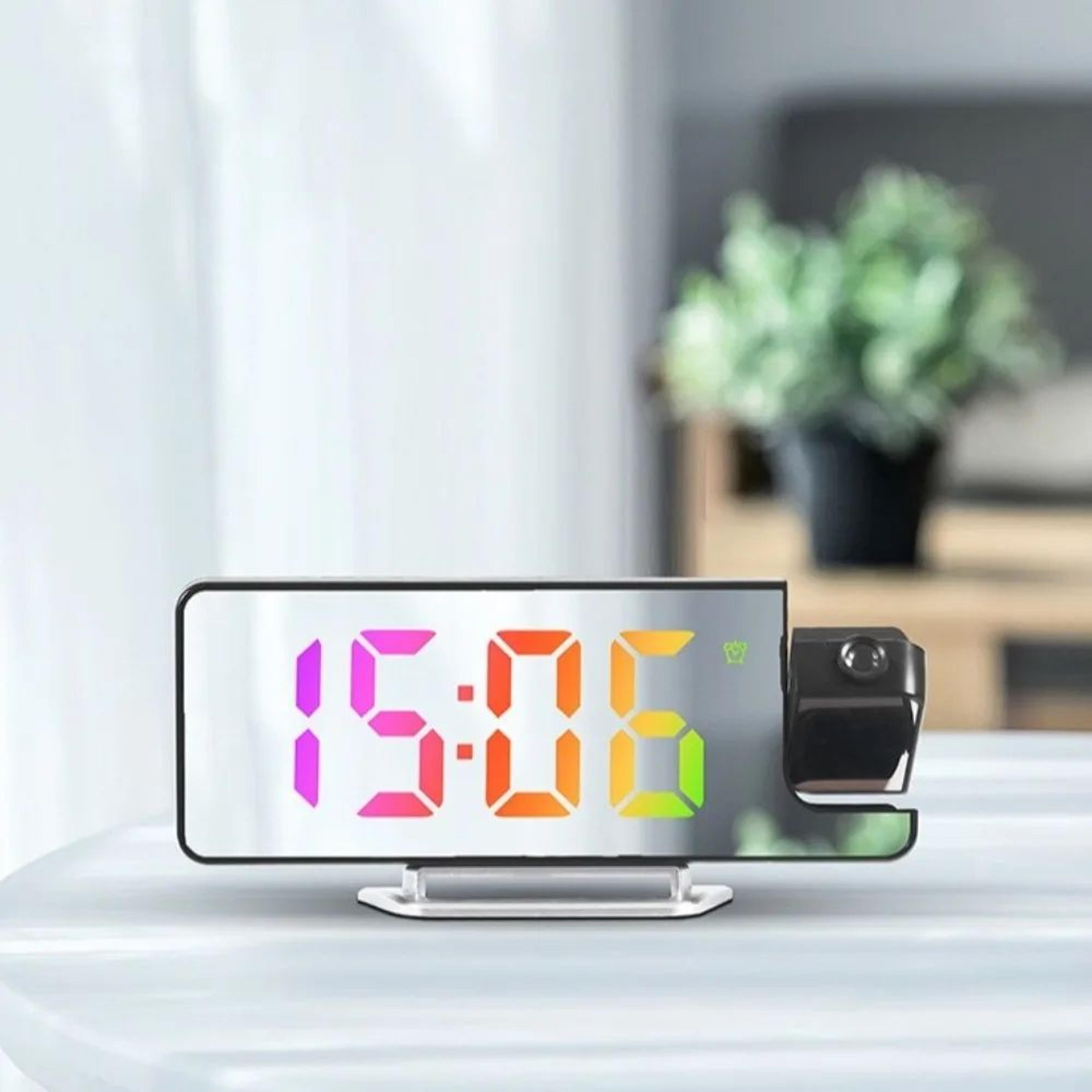 LED Projection Alarm Clock  180 Rotating Ceiling Projector With Date Temperature Display  Adjustabl 3