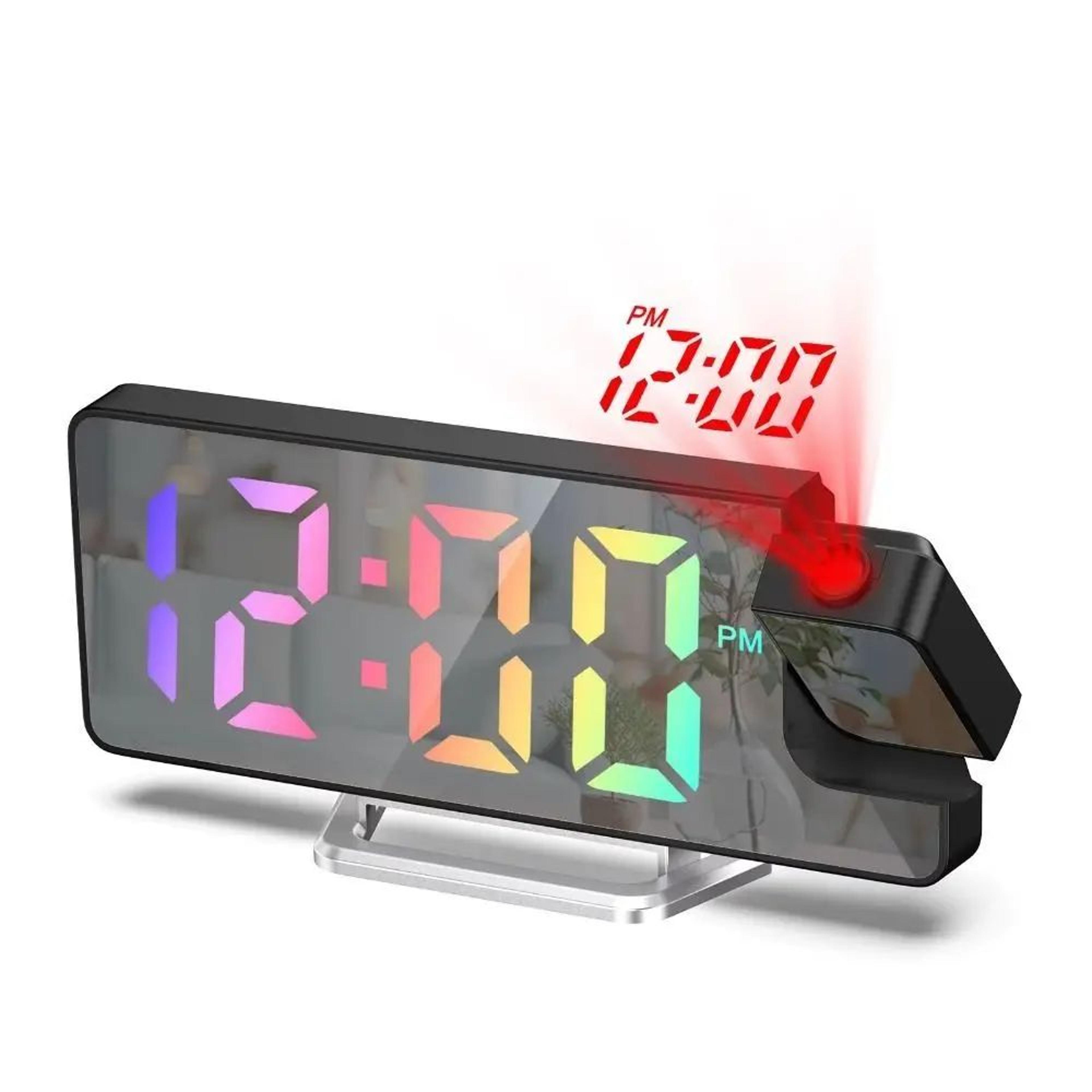 LED Projection Alarm Clock  180 Rotating Ceiling Projector With Date Temperature Display  Adjustabl 2